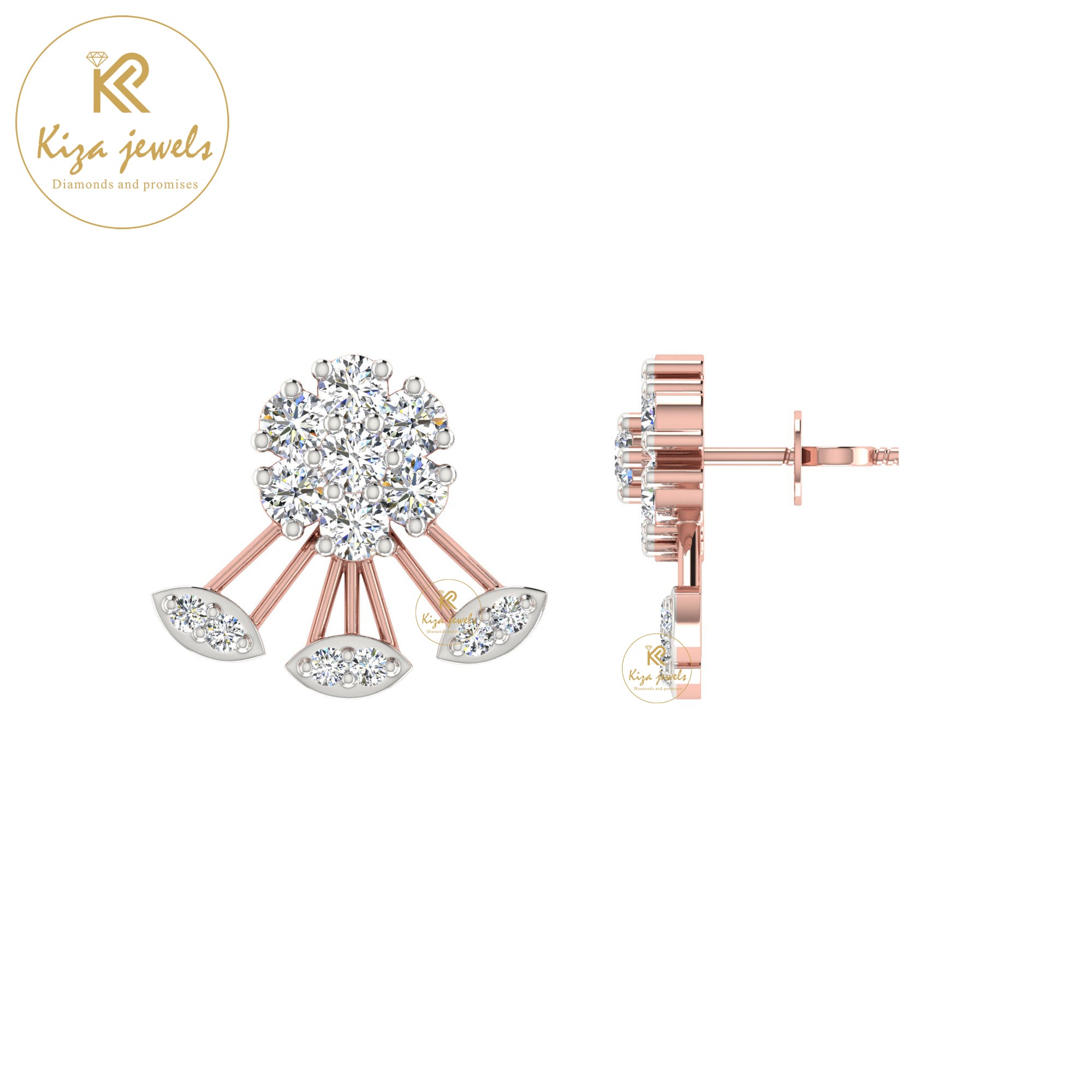 0.84 TDW Round Cut Diamond Women's Stud Earring