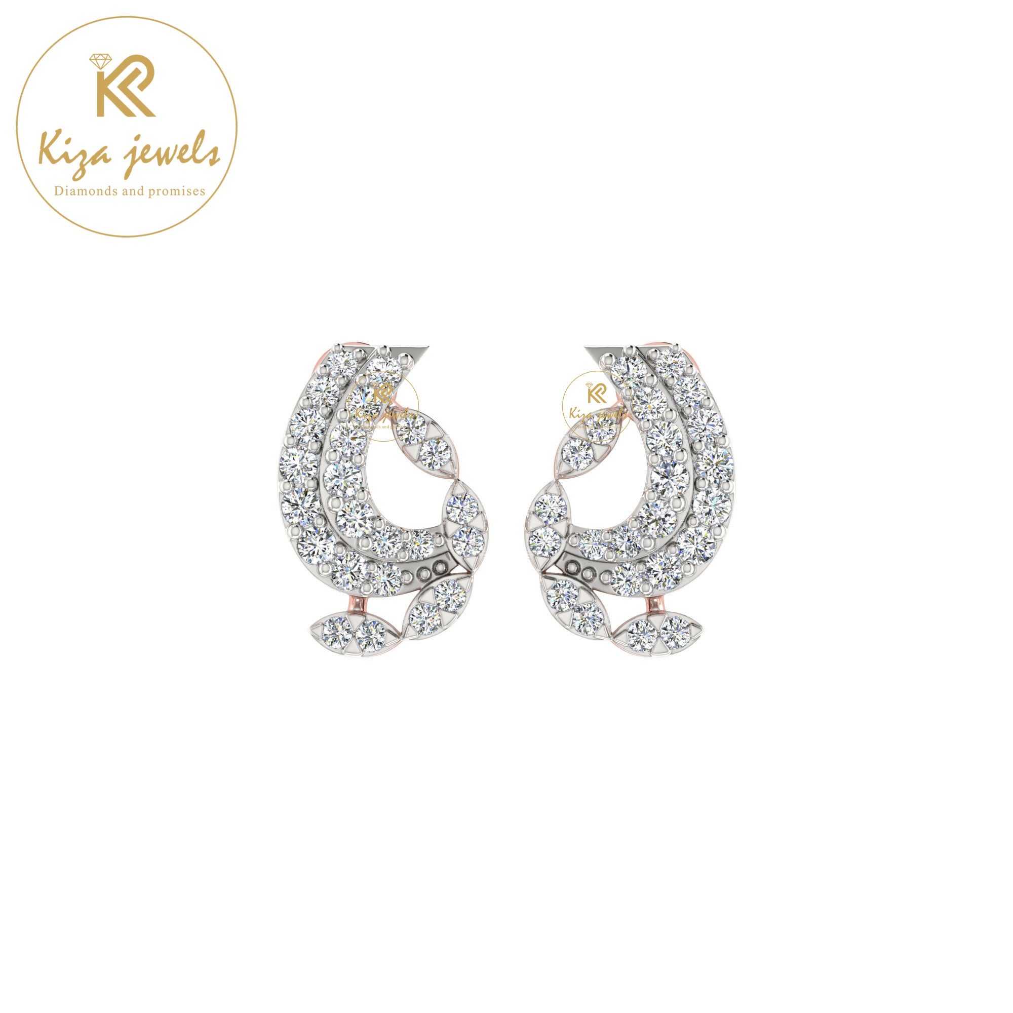 0.41 TDW Round Cut Diamond Women's Stud Earring