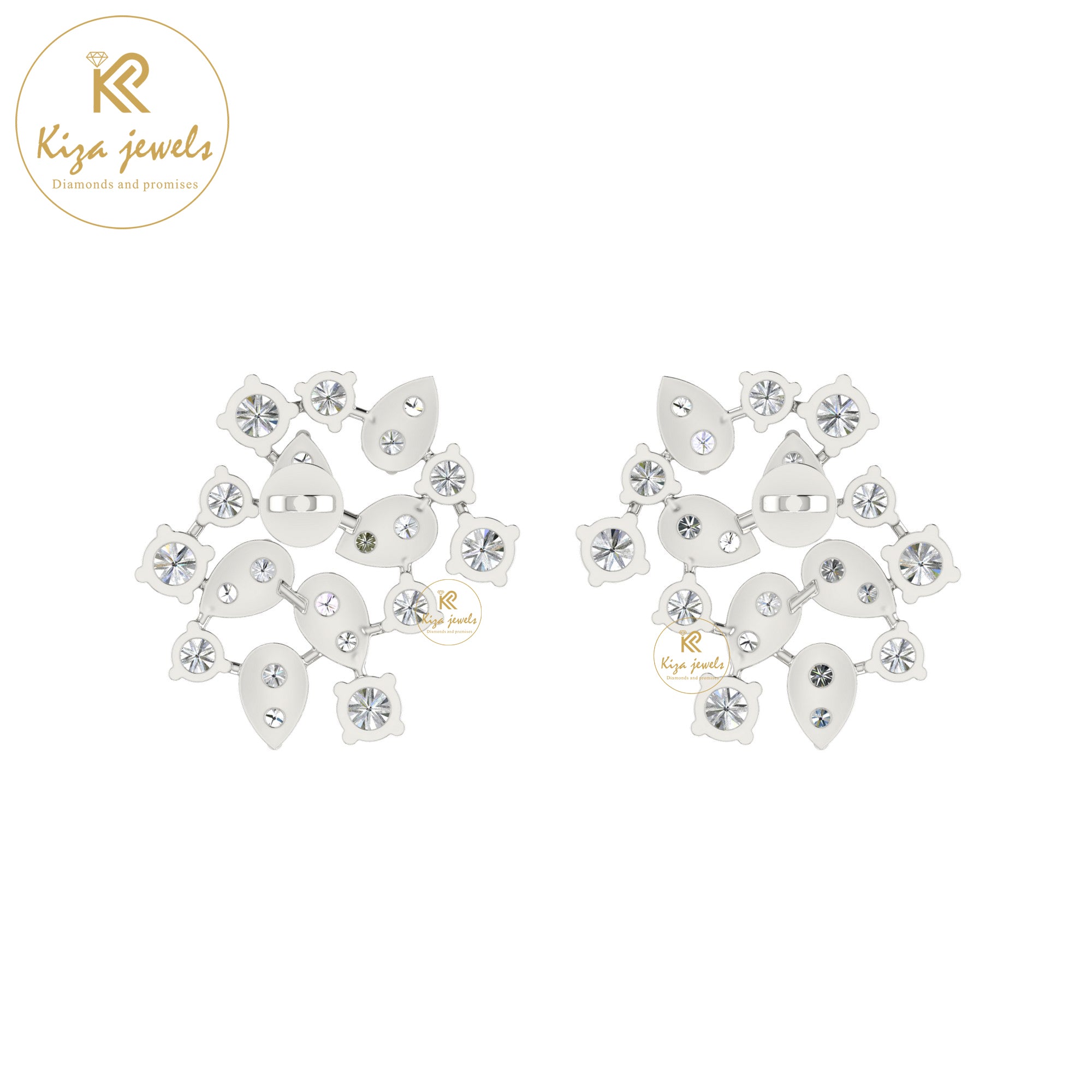 1.191 TDW Round Cut Diamond Women's Stud Earring