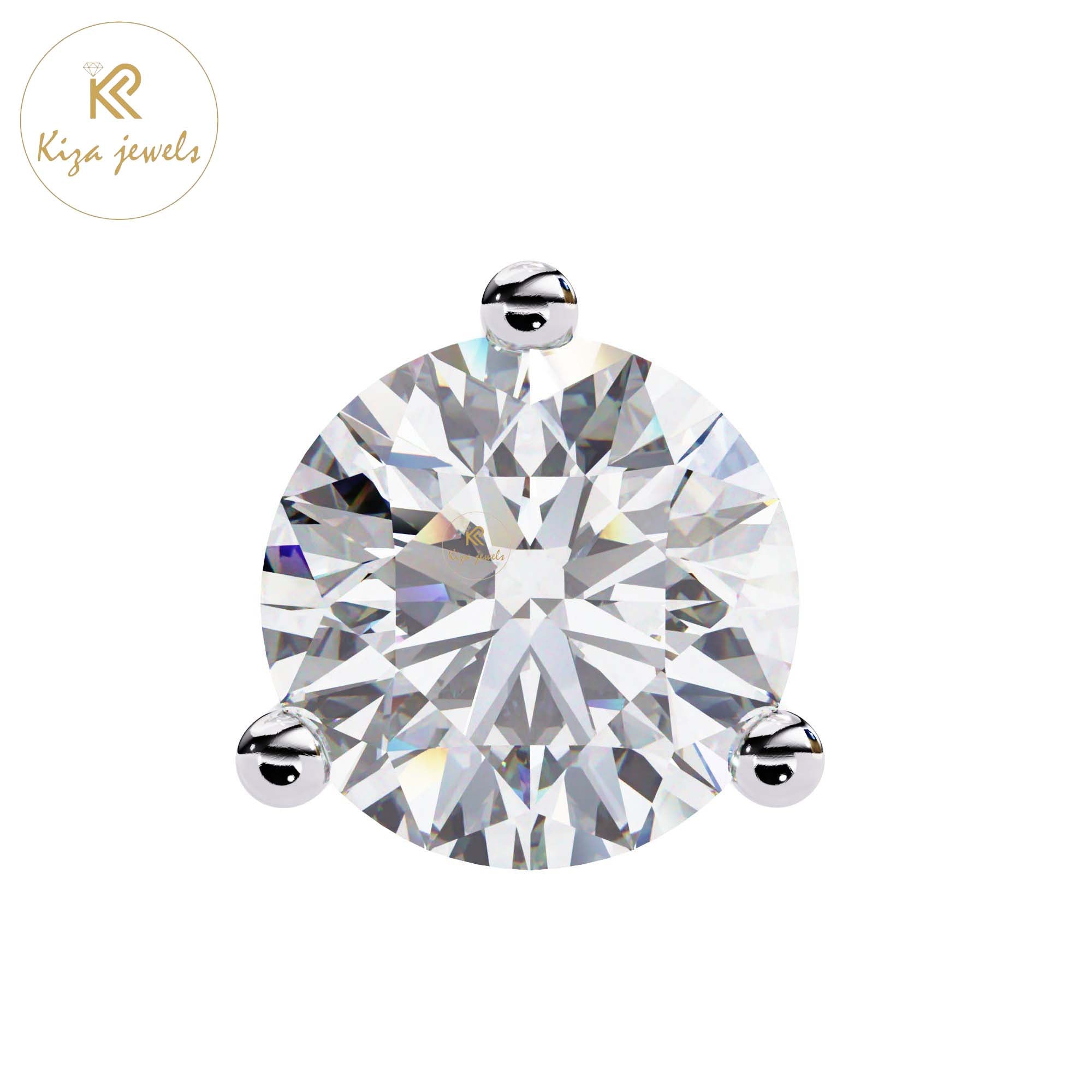 2.57 TDW Round Cut Diamond Stud Earring