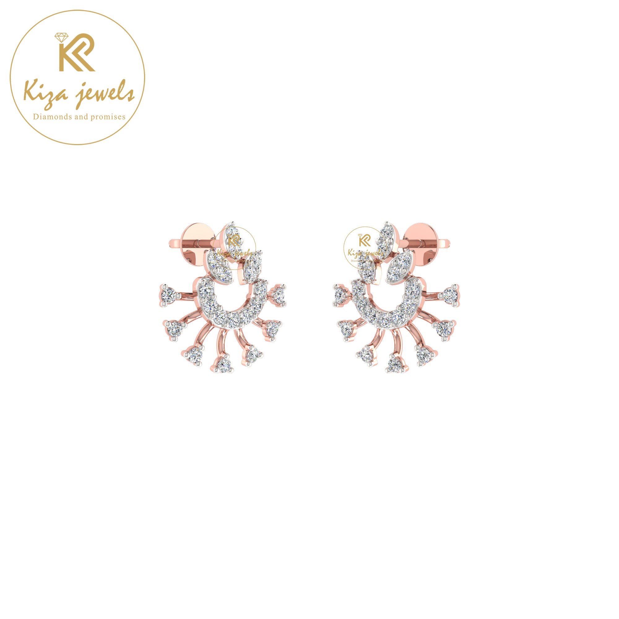 0.26 TDW Round Cut Diamond Stud Earring