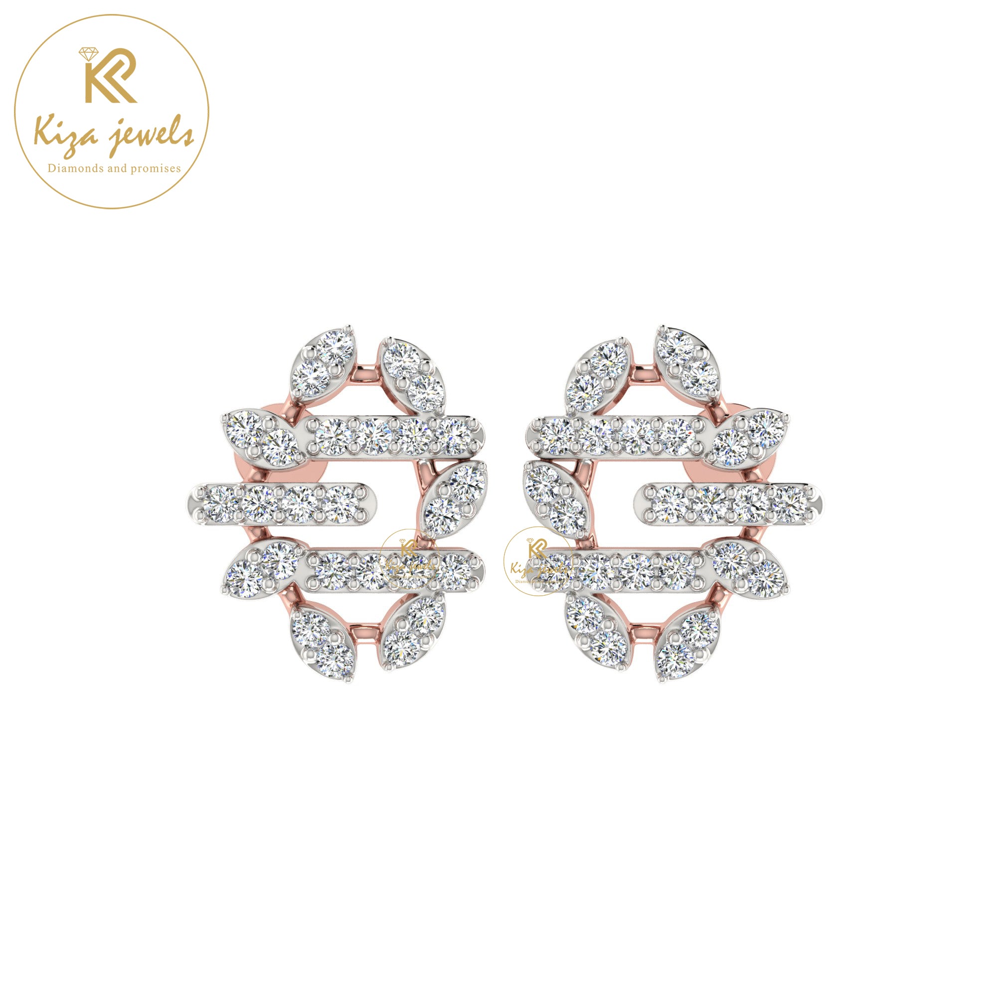 0.43 TDW Round Cut Diamond Women's Stud Earring