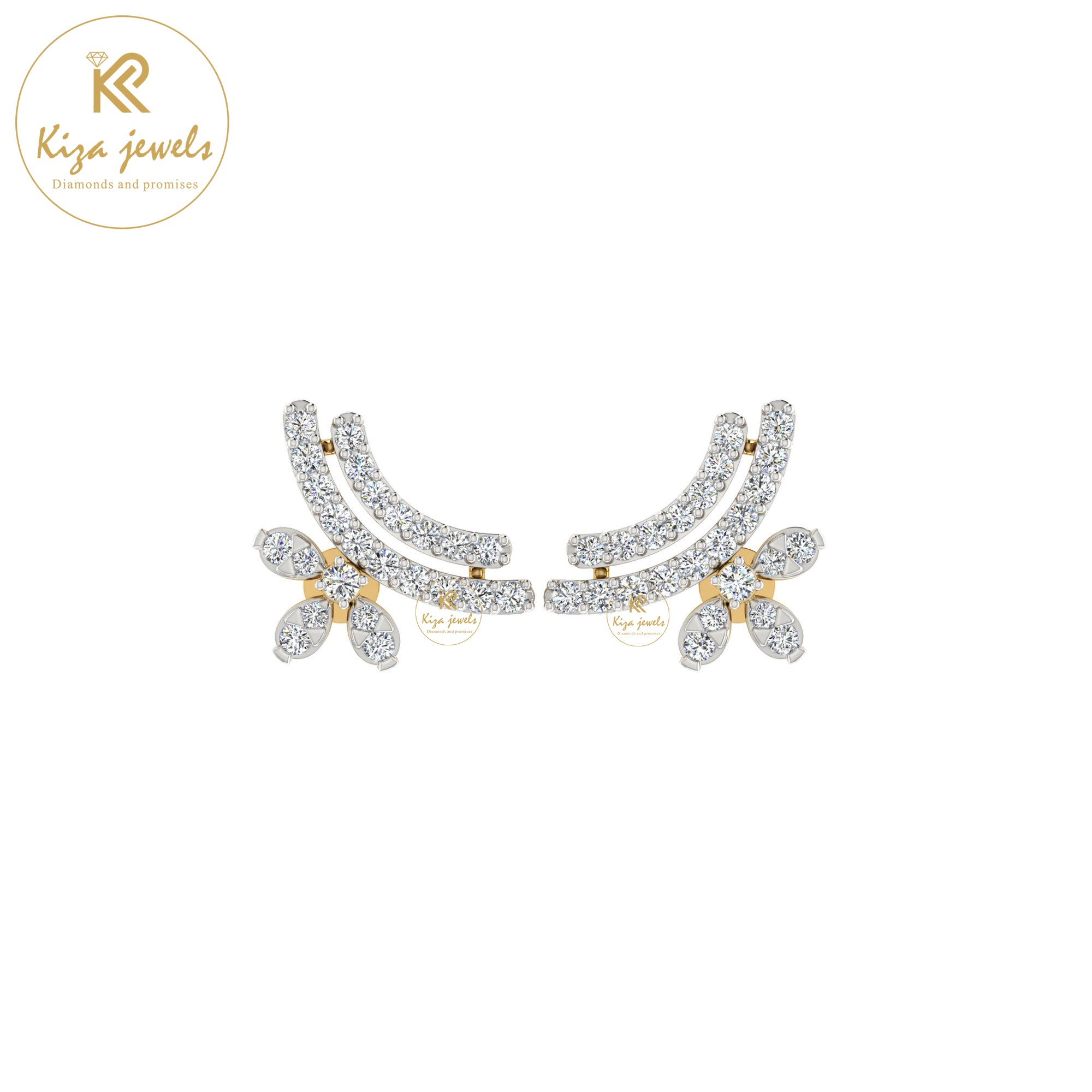 0.46 TDW Round Cut Diamond Stud Earring