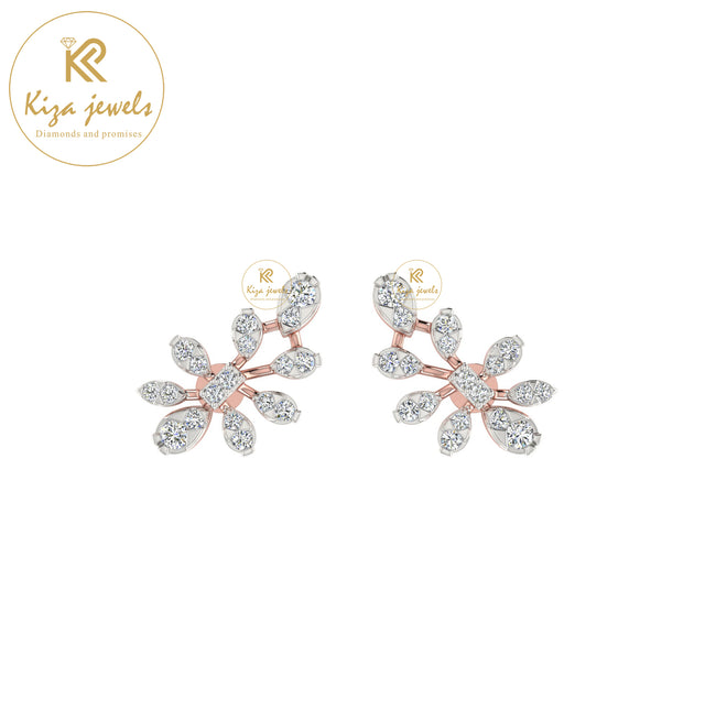 0.37 TDW Round Cut Diamond Stud Earring