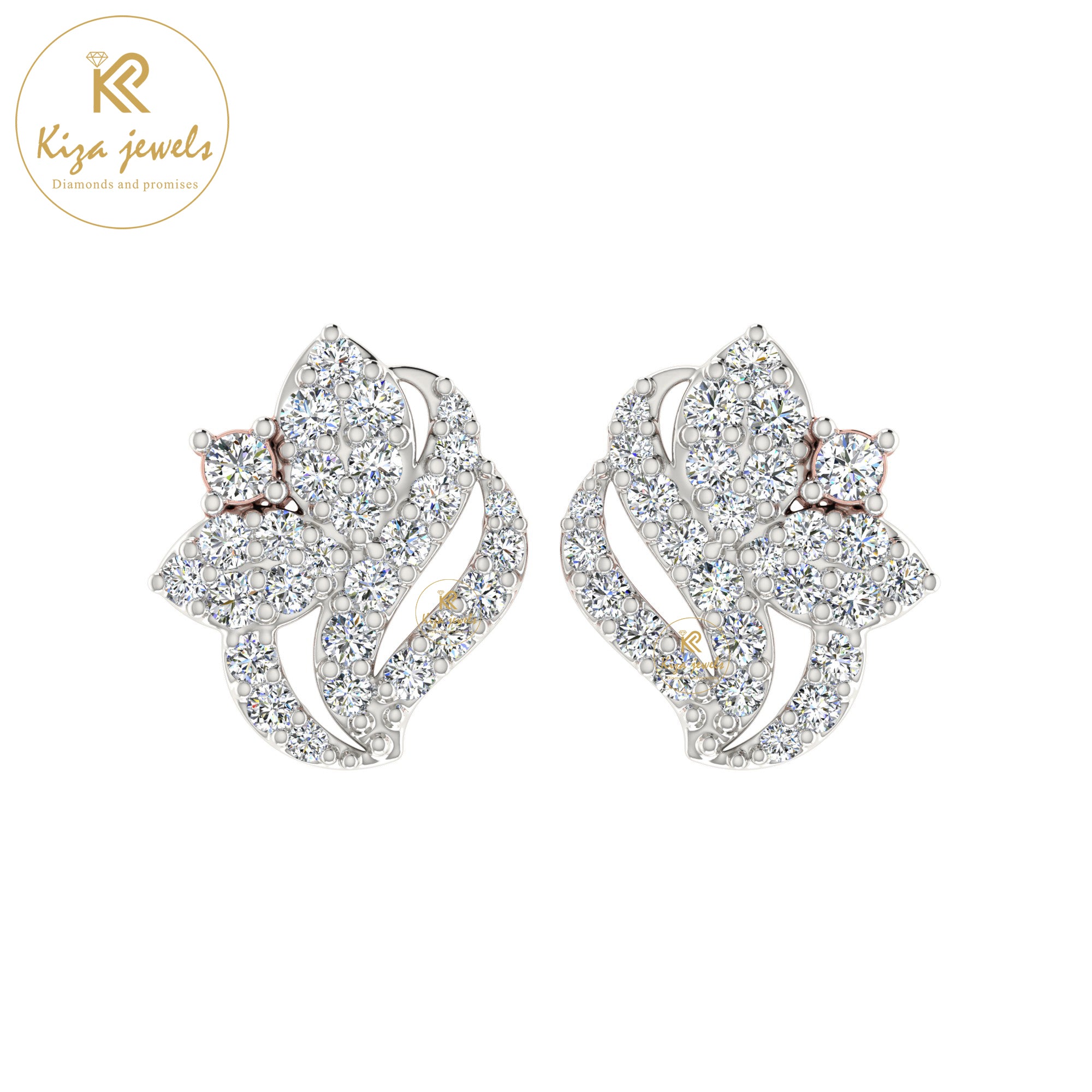 0.74 TDW Round Cut Diamond Women's Stud Earring
