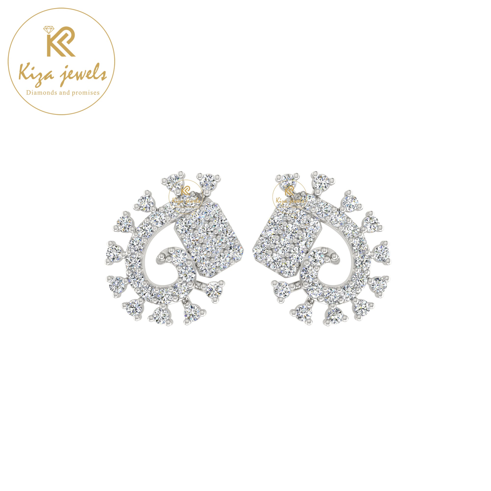 0.56 TDW Round Cut Diamond Women's Stud Earring