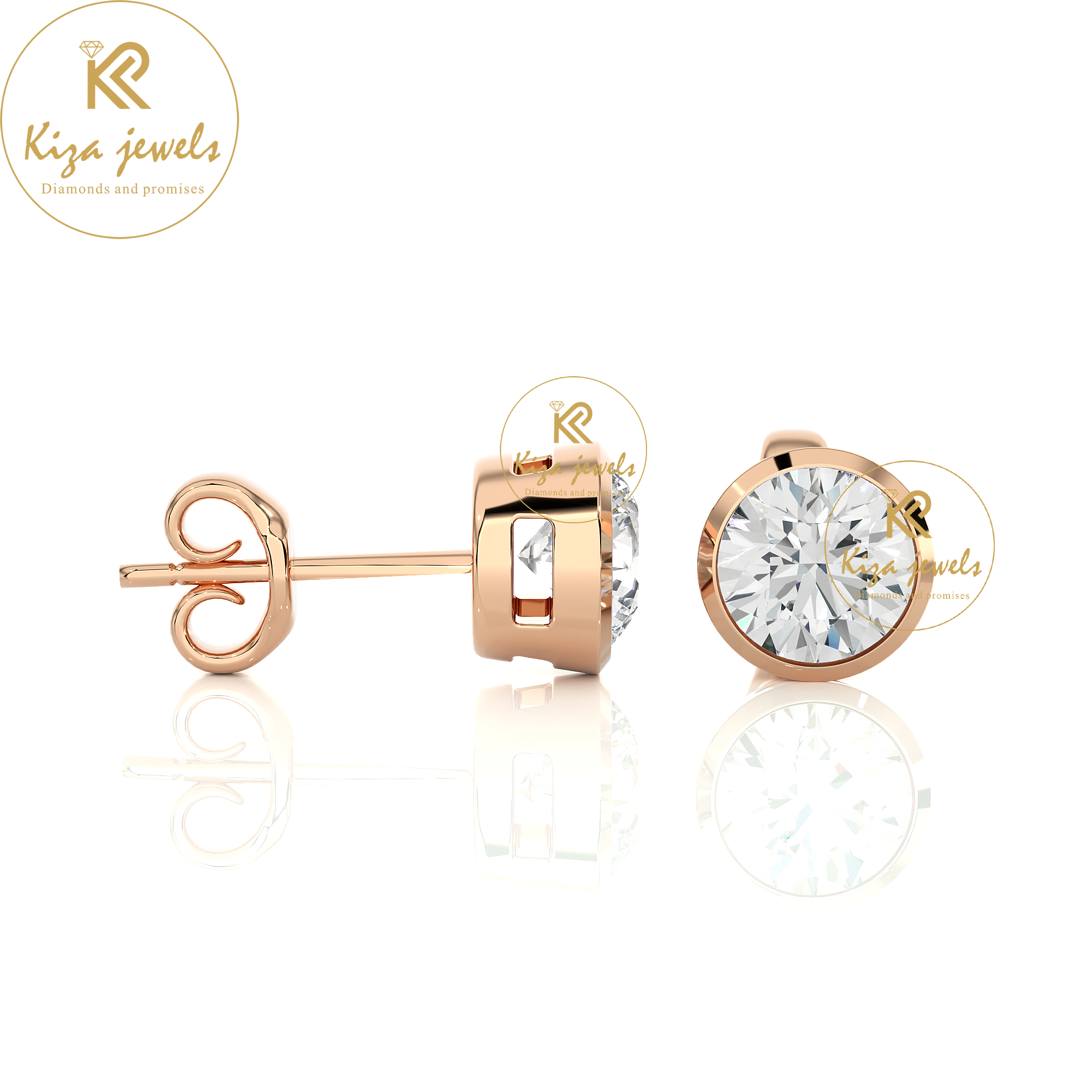 1.18 TDW Round Cut Diamond Women's Stud Earring