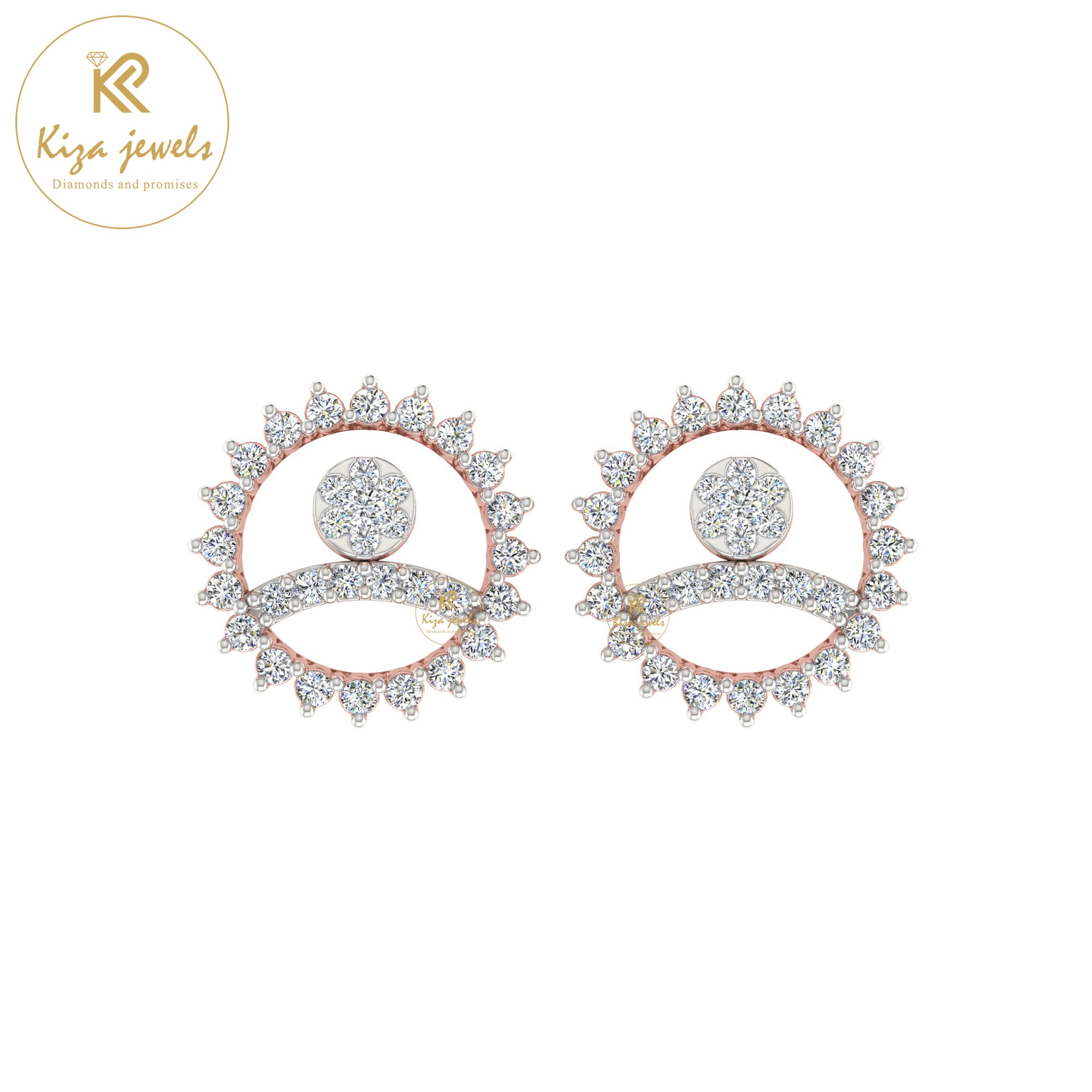 0.49 TDW Round Cut Diamond Women's Stud Earring