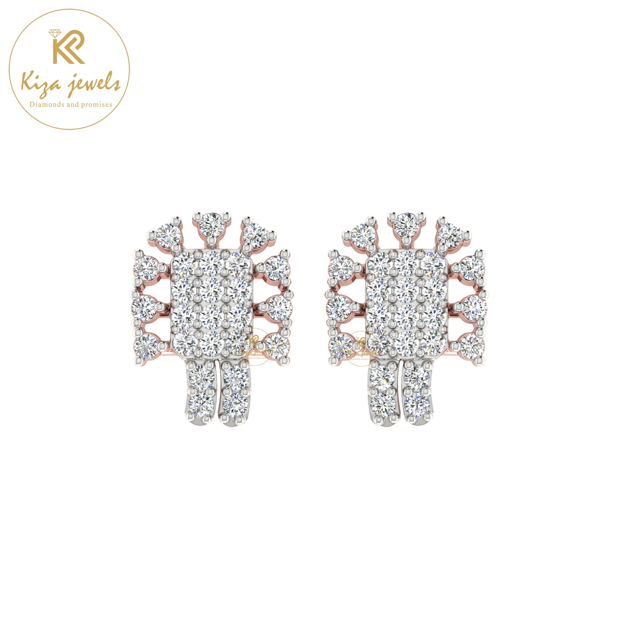 0.41 TDW Round Cut Diamond Women's Stud Earring