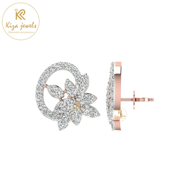 0.69 TDW Round Cut Diamond Women's Stud Earring