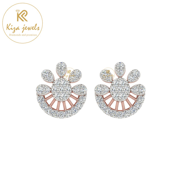 0.52 TDW Round Cut Diamond Women's Stud Earring