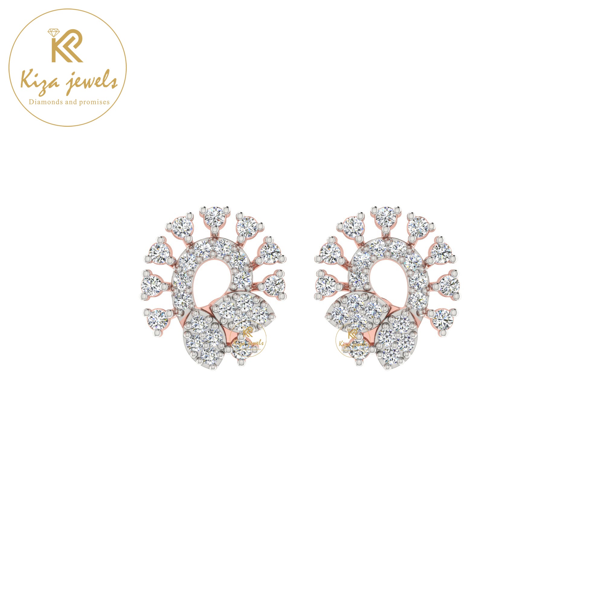0.47 TDW Round Cut Diamond Stud Earring