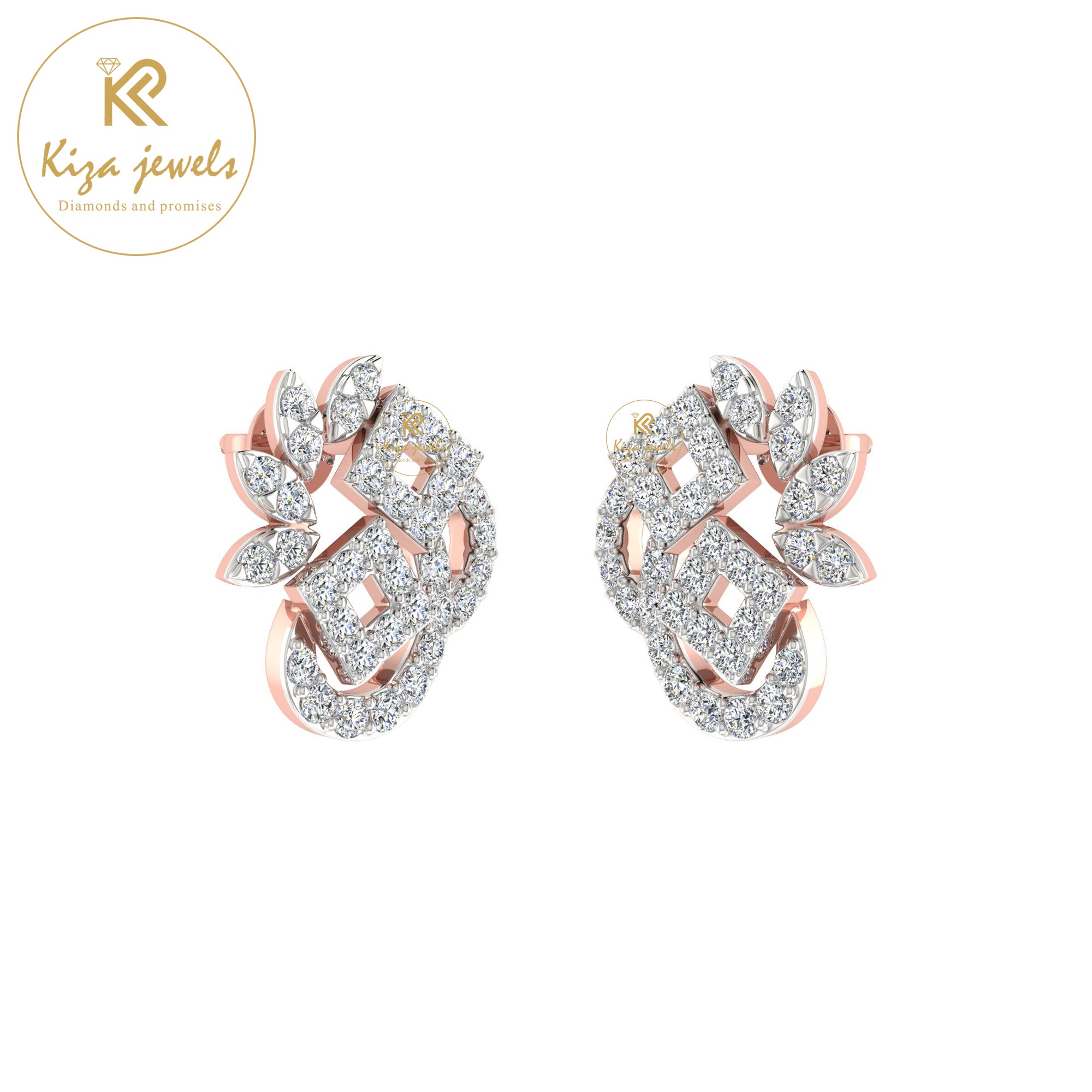0.47 TDW Round Cut Diamond Women's stud Earring