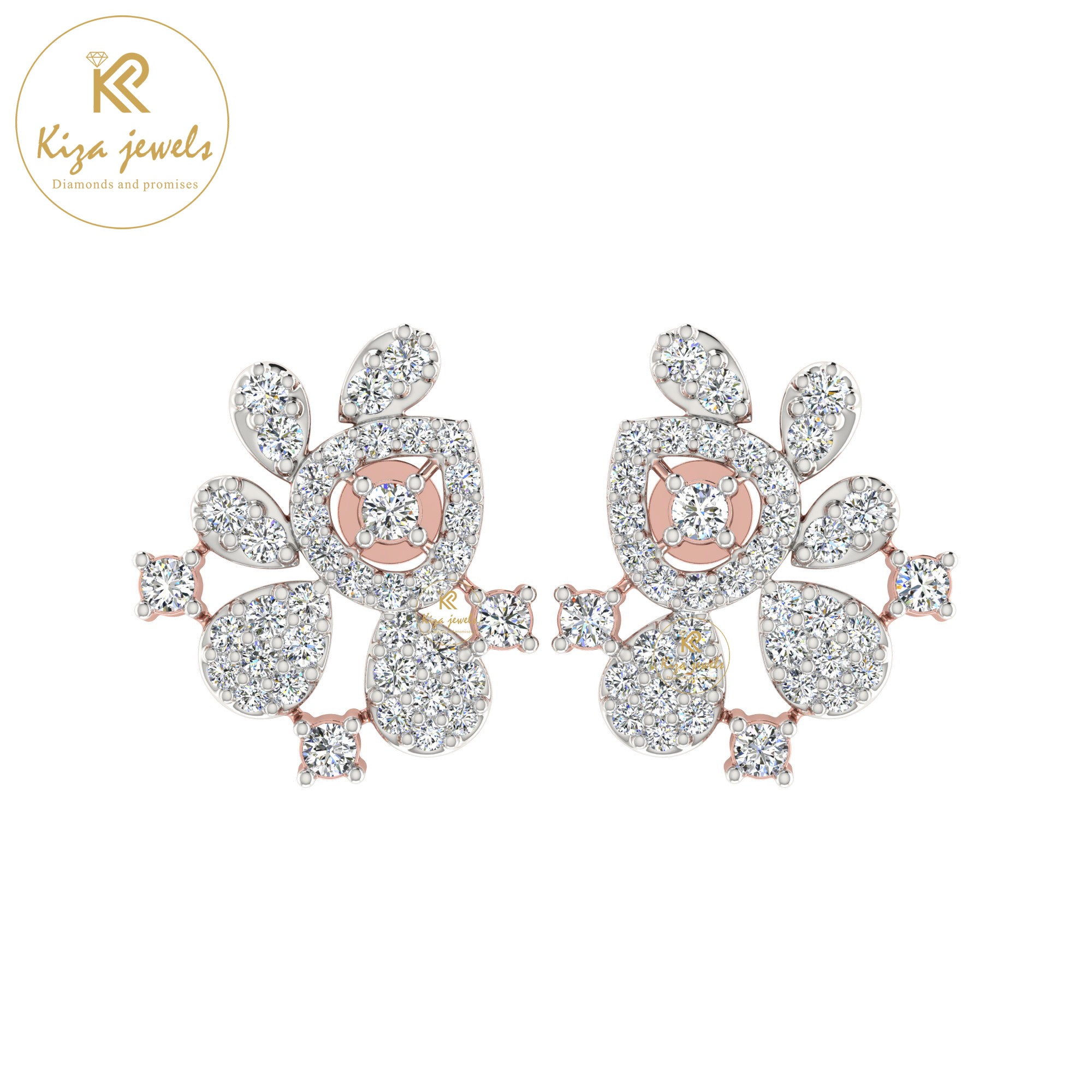 0.72 TDW Round Cut Diamond Women's Stud Earring