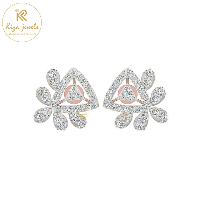 0.78 TDW Round Cut Diamond Womne's Stud Earring