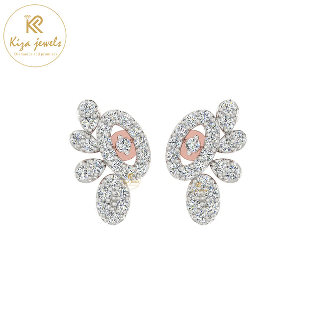 0.57 TDW Round Cut Diamond Women's Stud Earring