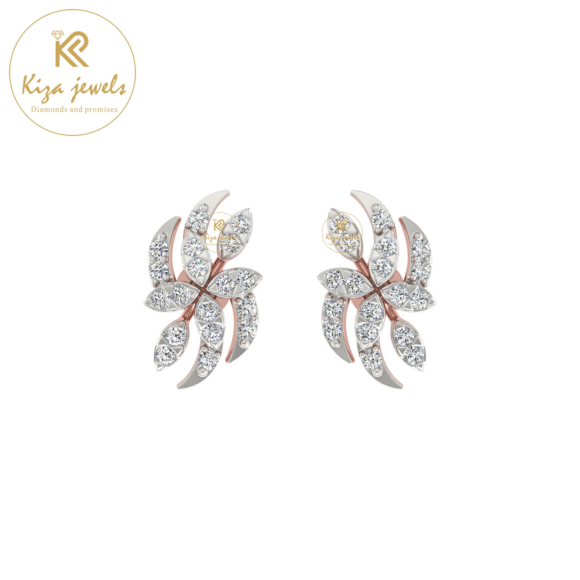 0.23 TDW Round Cut Diamond Womnen's Stud Earring