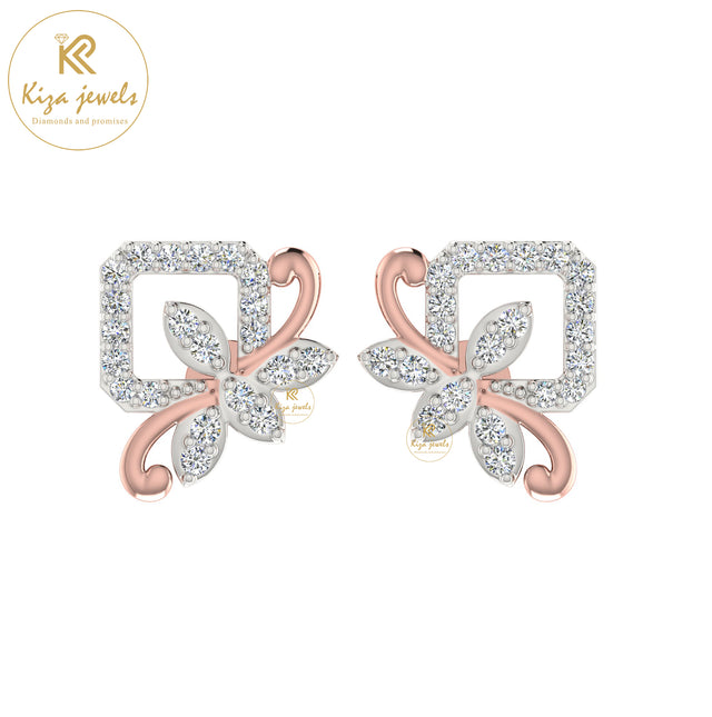 0.46 TDW Round Cut Diamond Women's Stud Earring