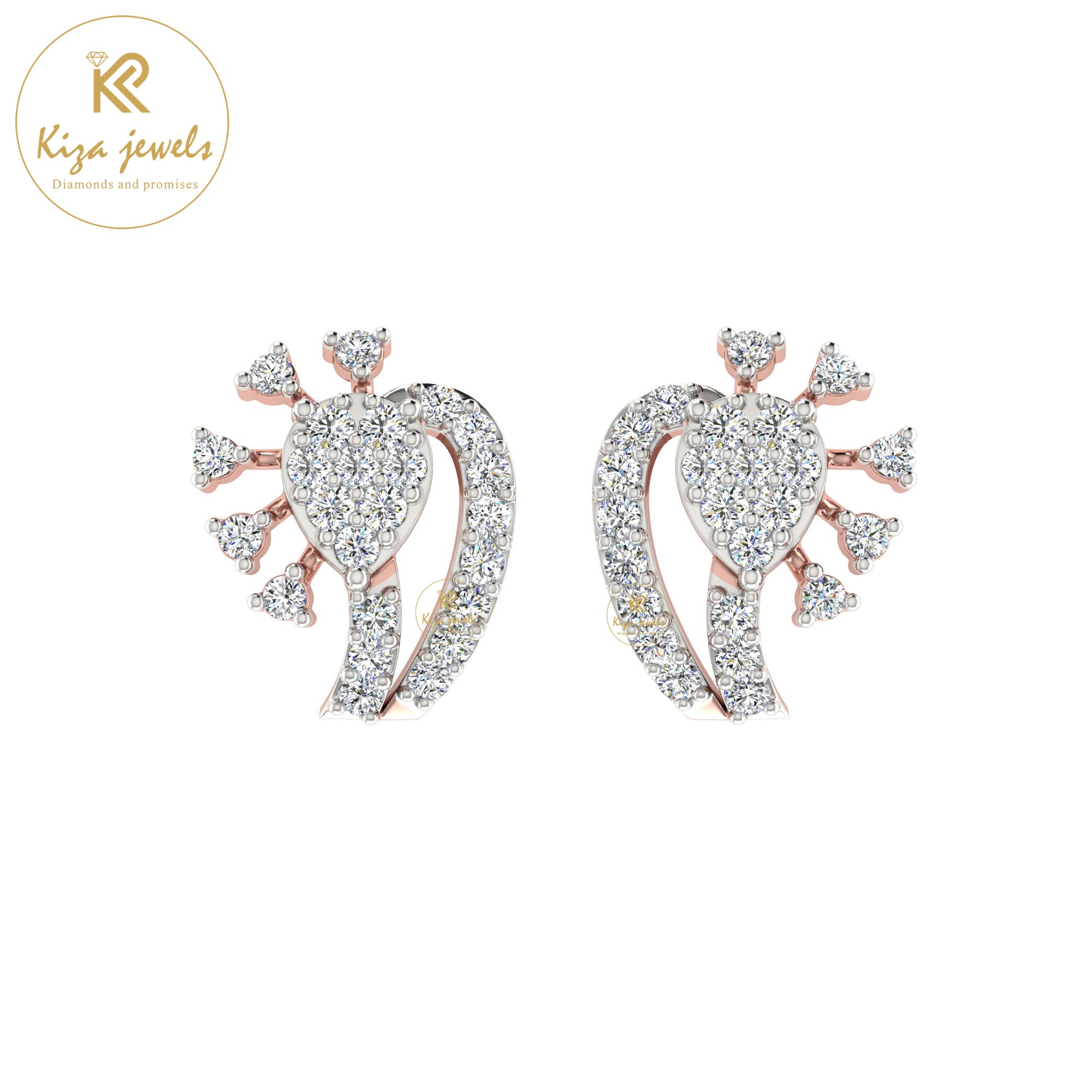 0.41 TDW Round Cut Diamond Women's Stud Earring