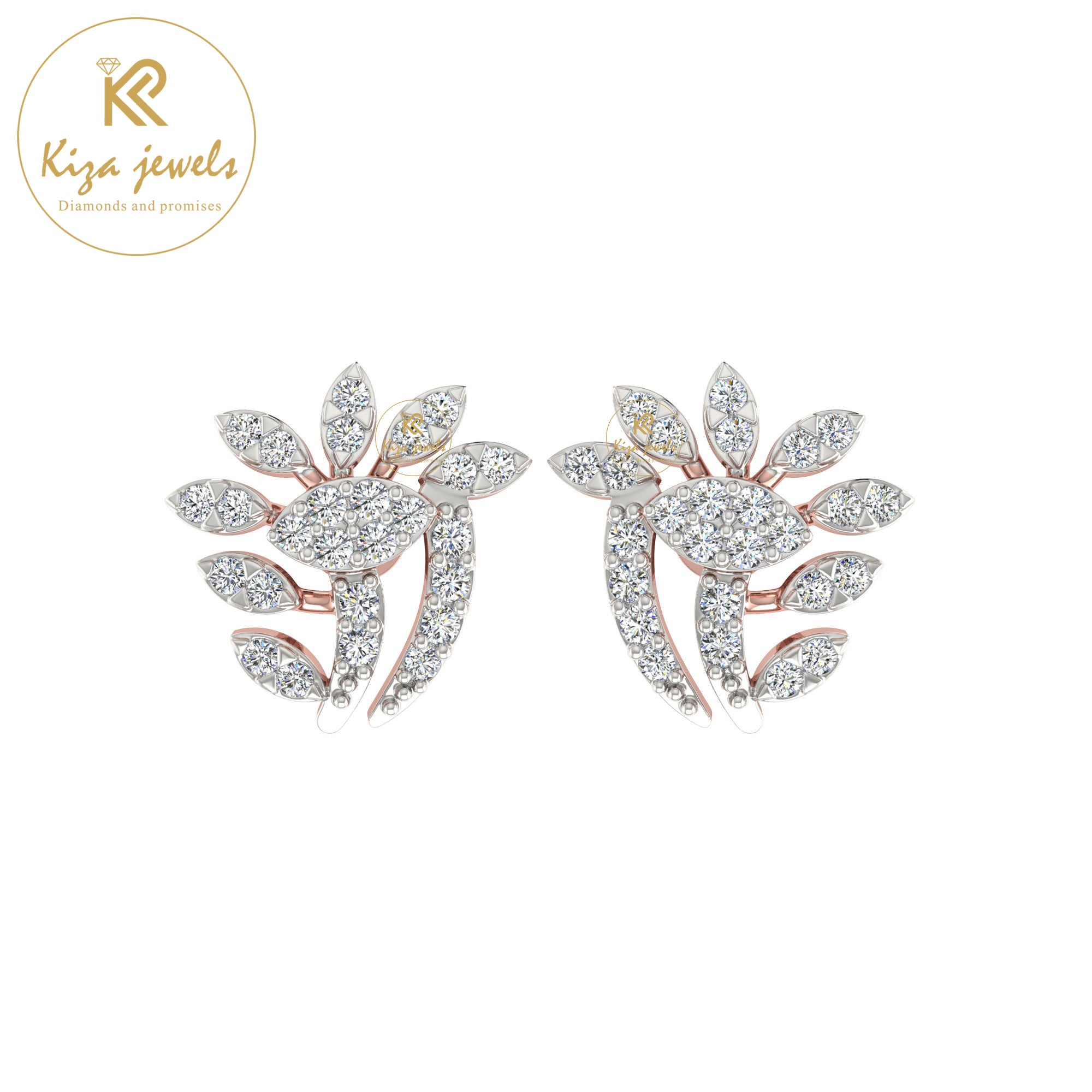 0.37 TDW Round Cut Diamond Women's Stud Earring