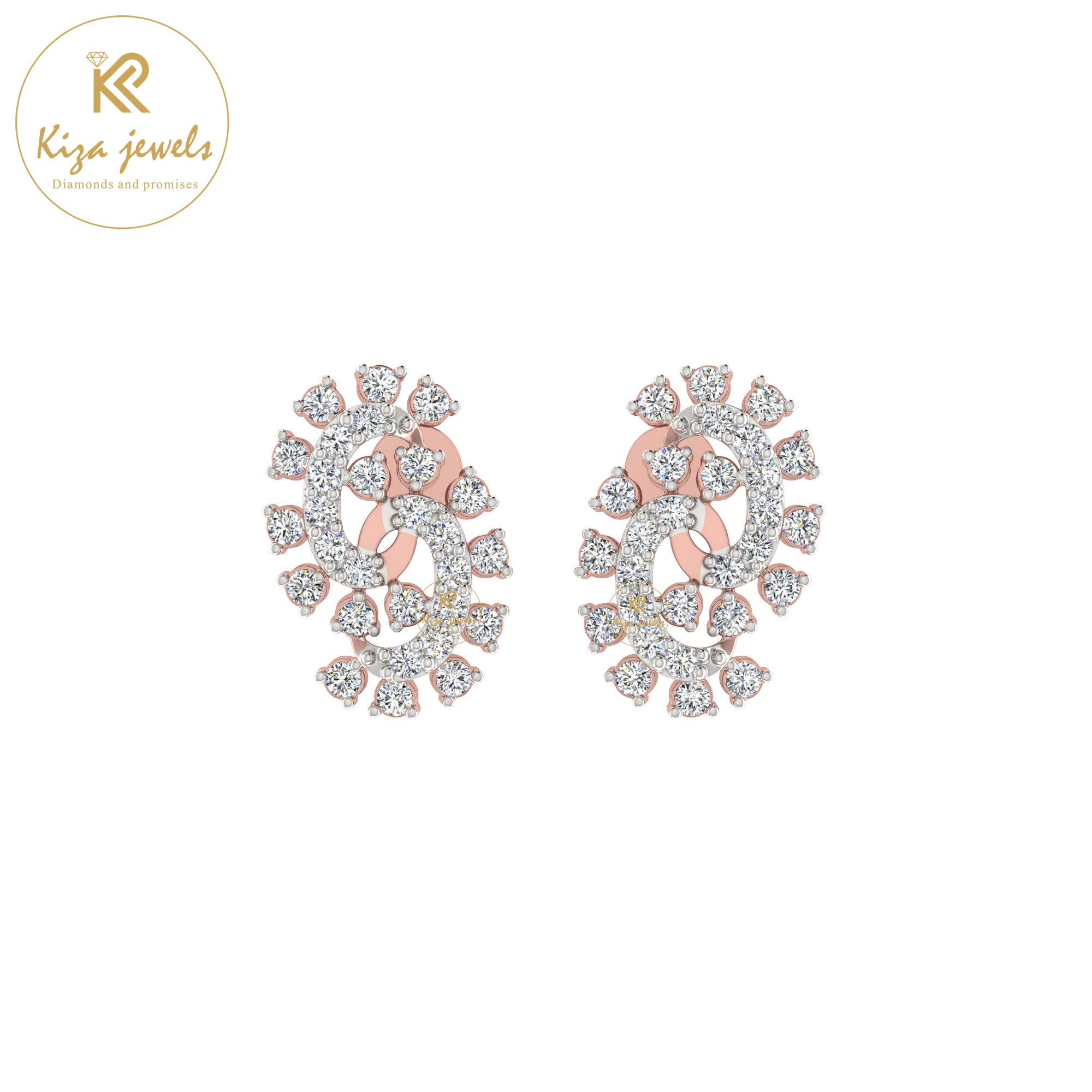 0.42 TDW Round Cut Diamond Women's Stud Earring