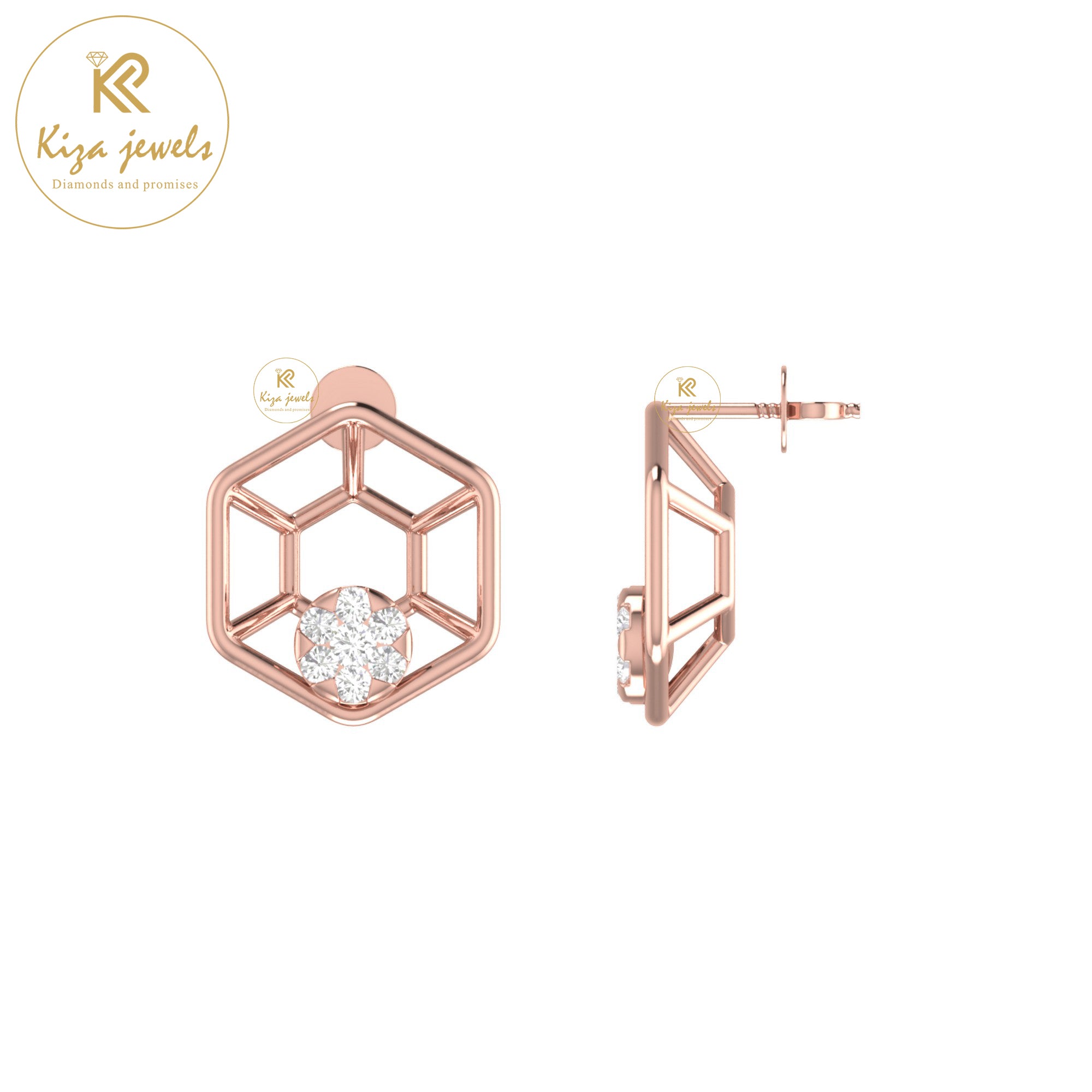 0.16 TDW Round Cut Diamond Women's Stud Earring