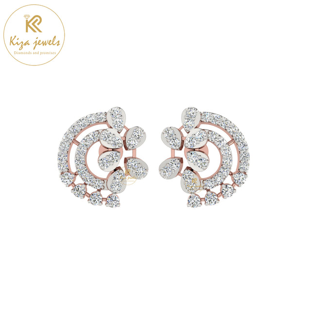 0.70 TDW Round Cut Diamond Stud Earring