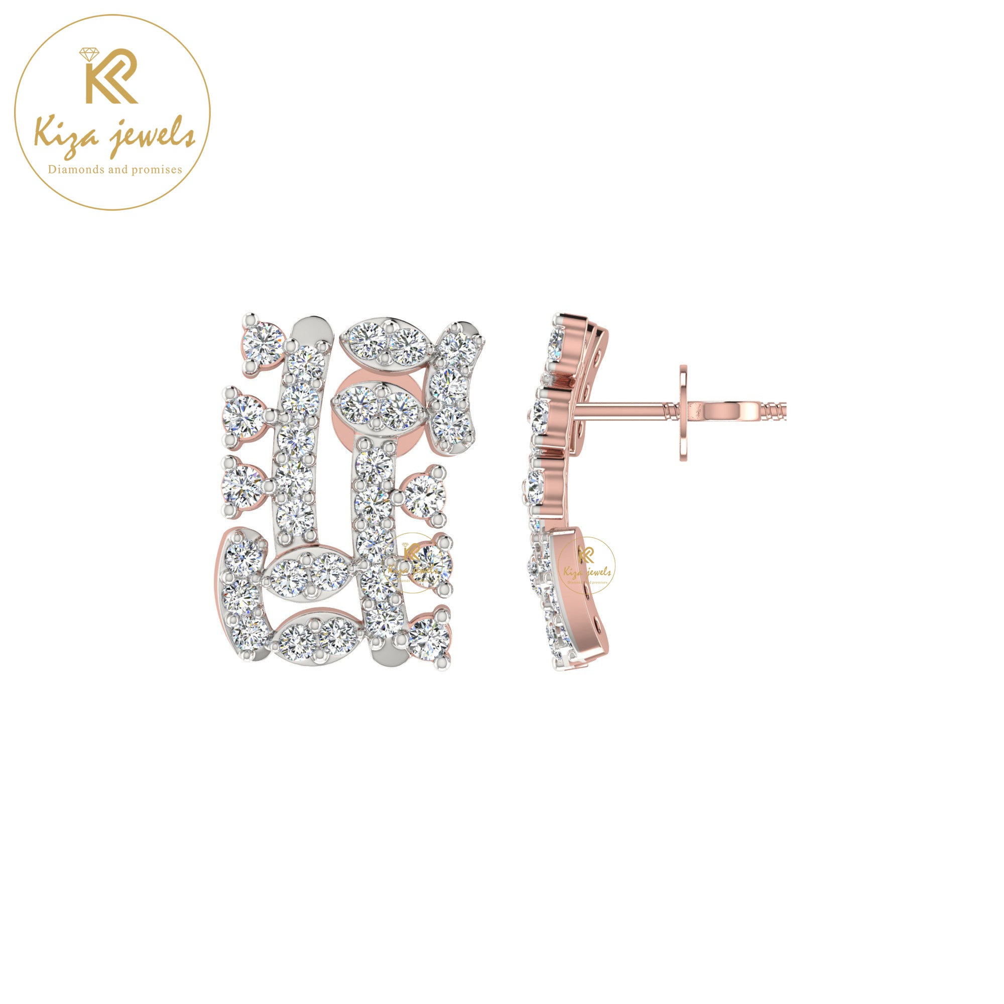 0.55 TDW Round Cut Diamond Women's Stud Earring