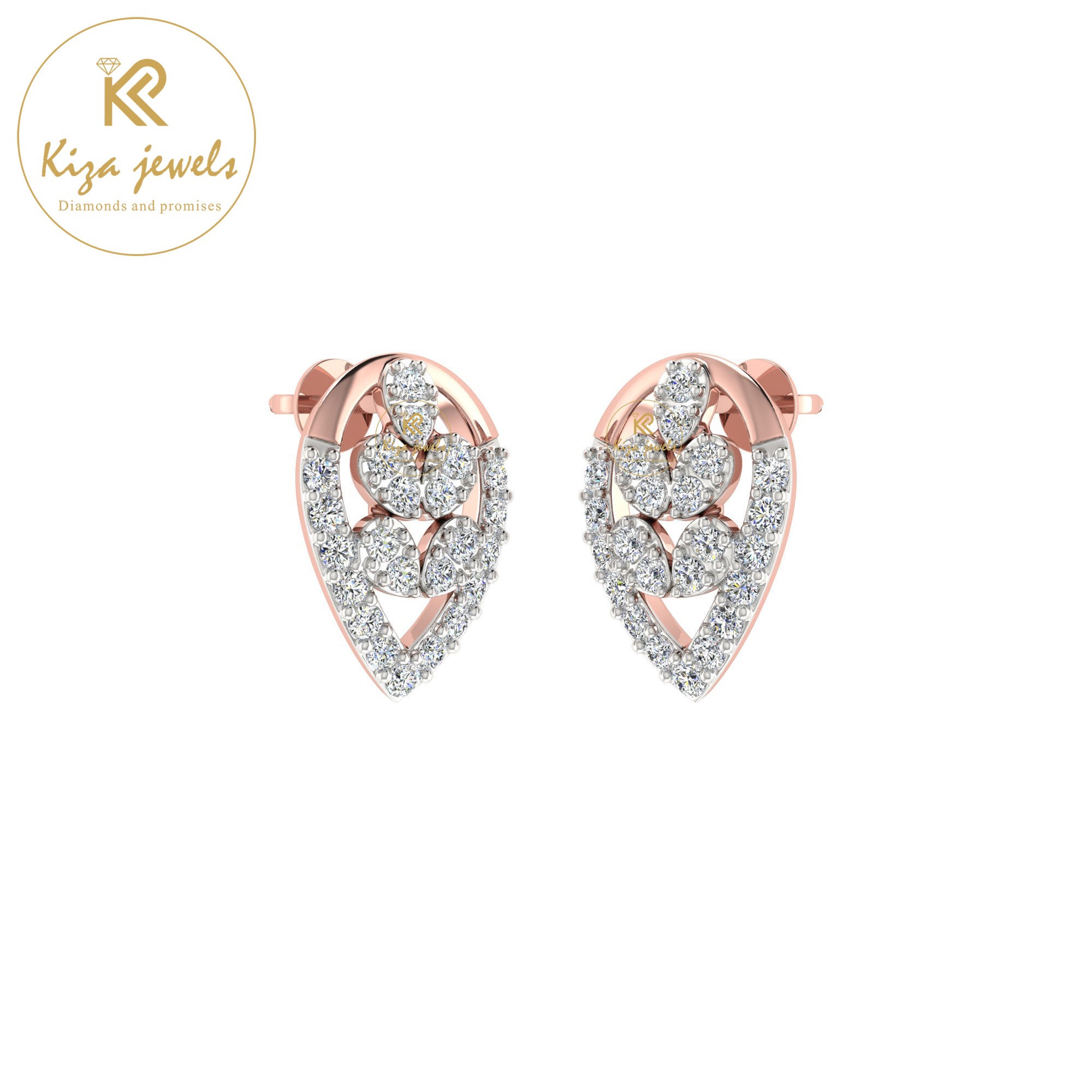 0.38 TDW Round Cut Diamond Women's tud Earring