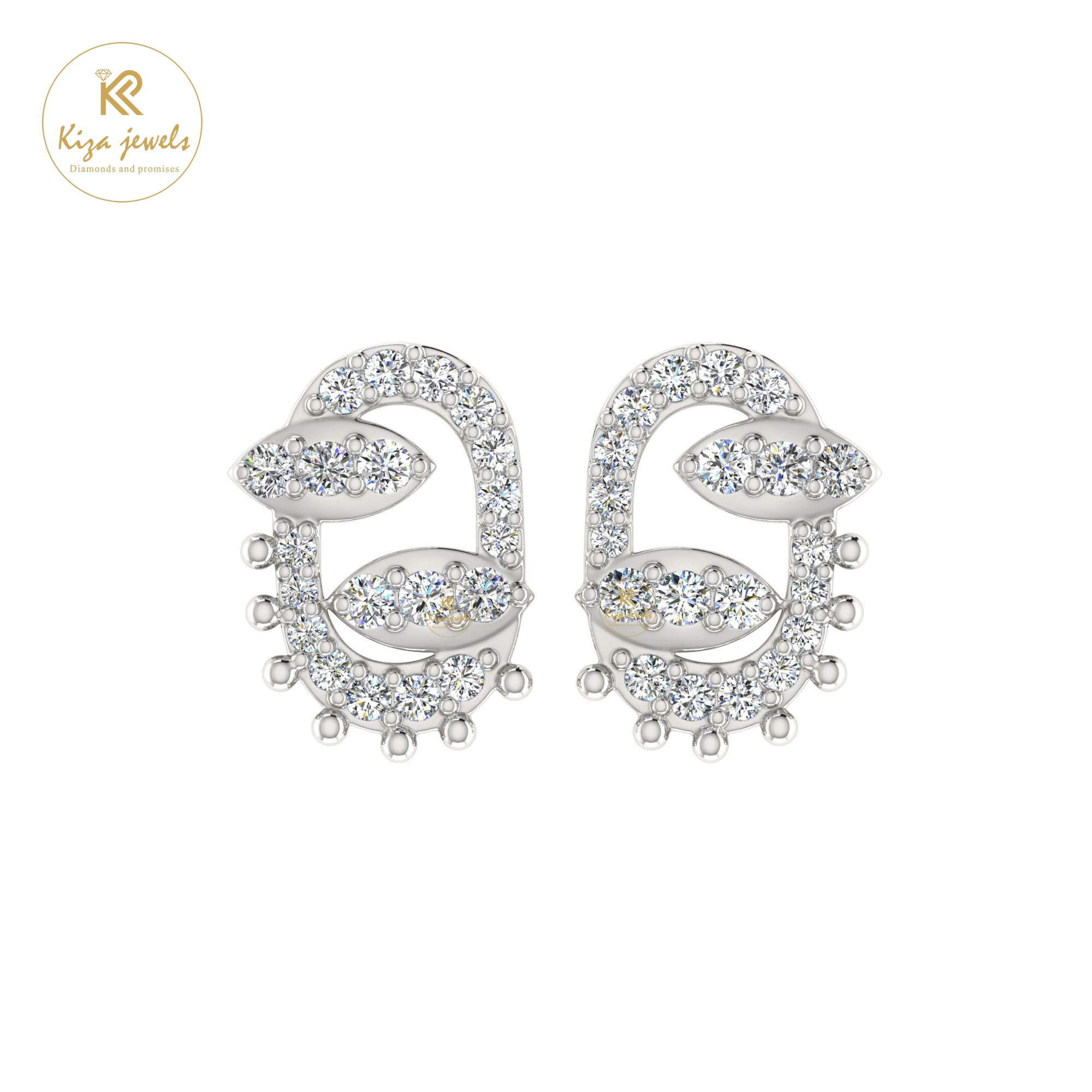 0.56 TDW Round Cut Diamond Women's Stud Earring