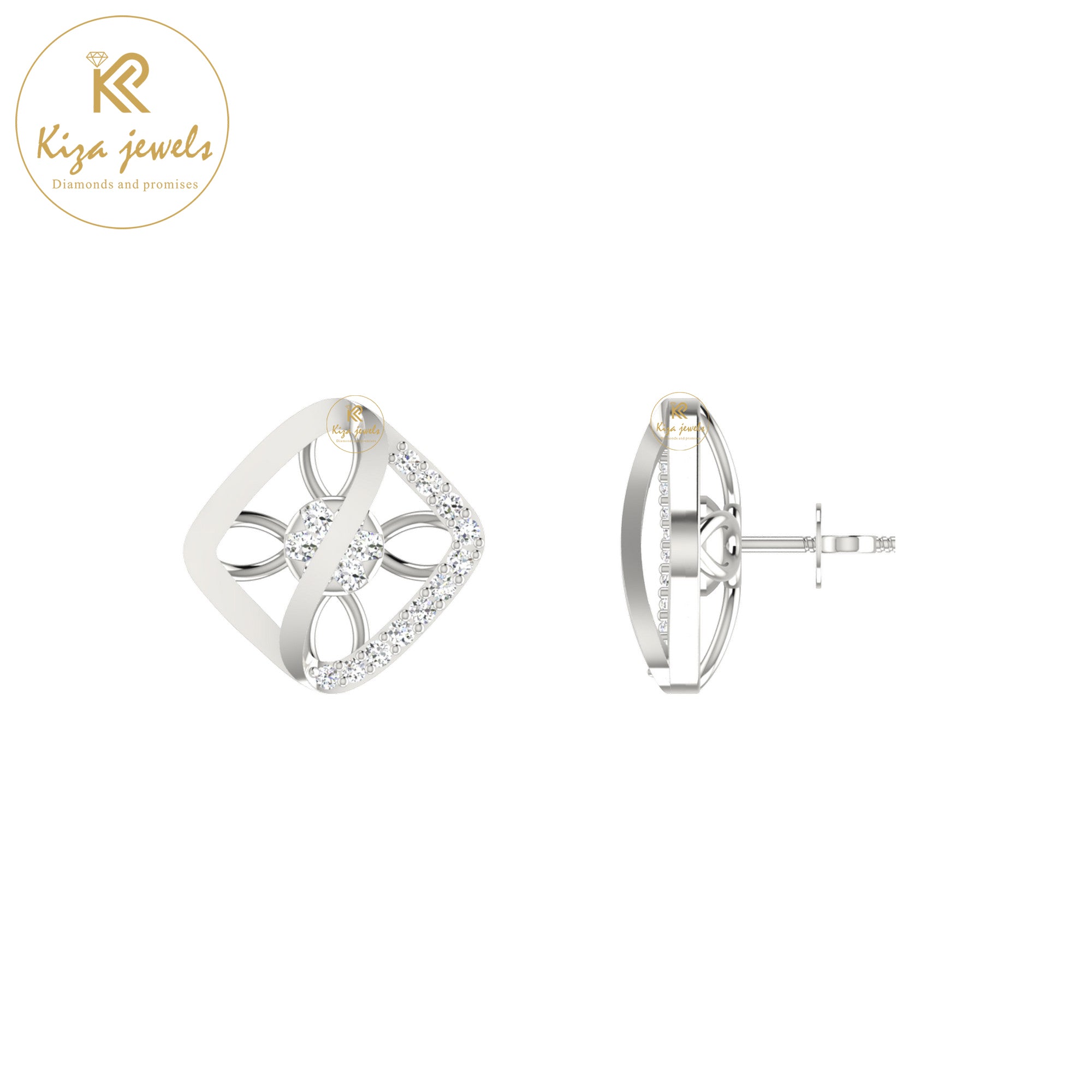 0.23 TDW Round Cut Diamond Women's Stud Earring