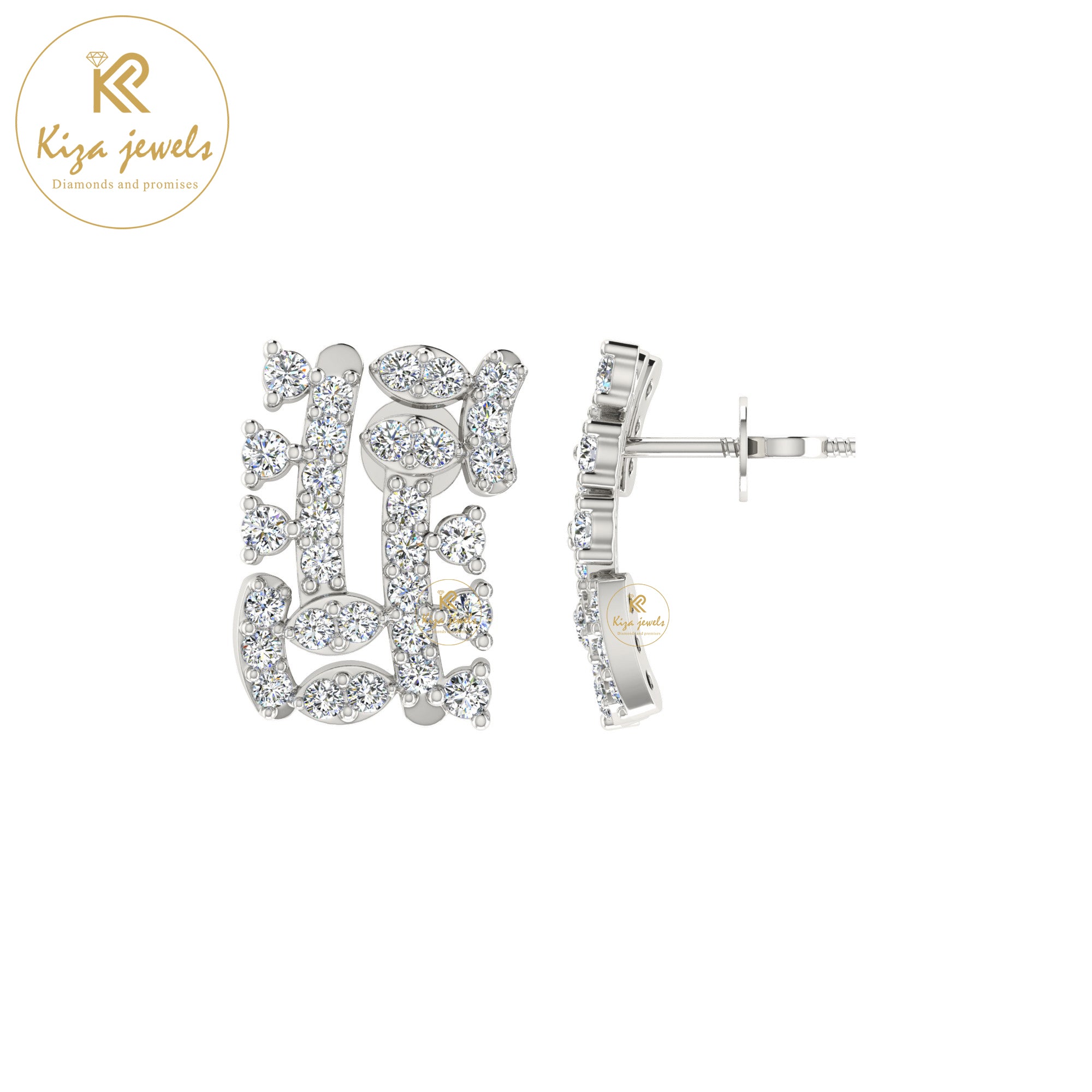 0.55 TDW Round Cut Diamond Women's Stud Earring