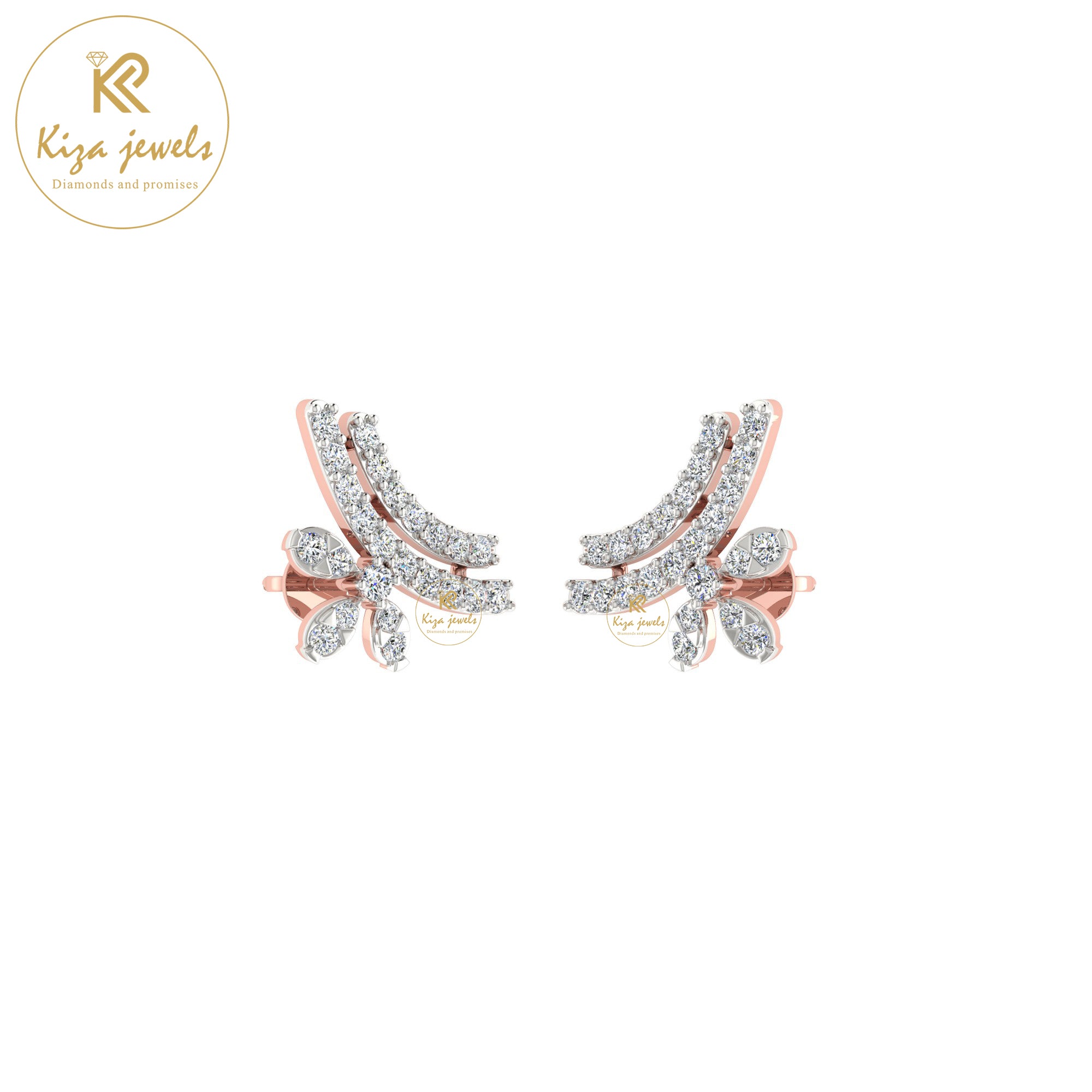 0.46 TDW Round Cut Diamond Stud Earring