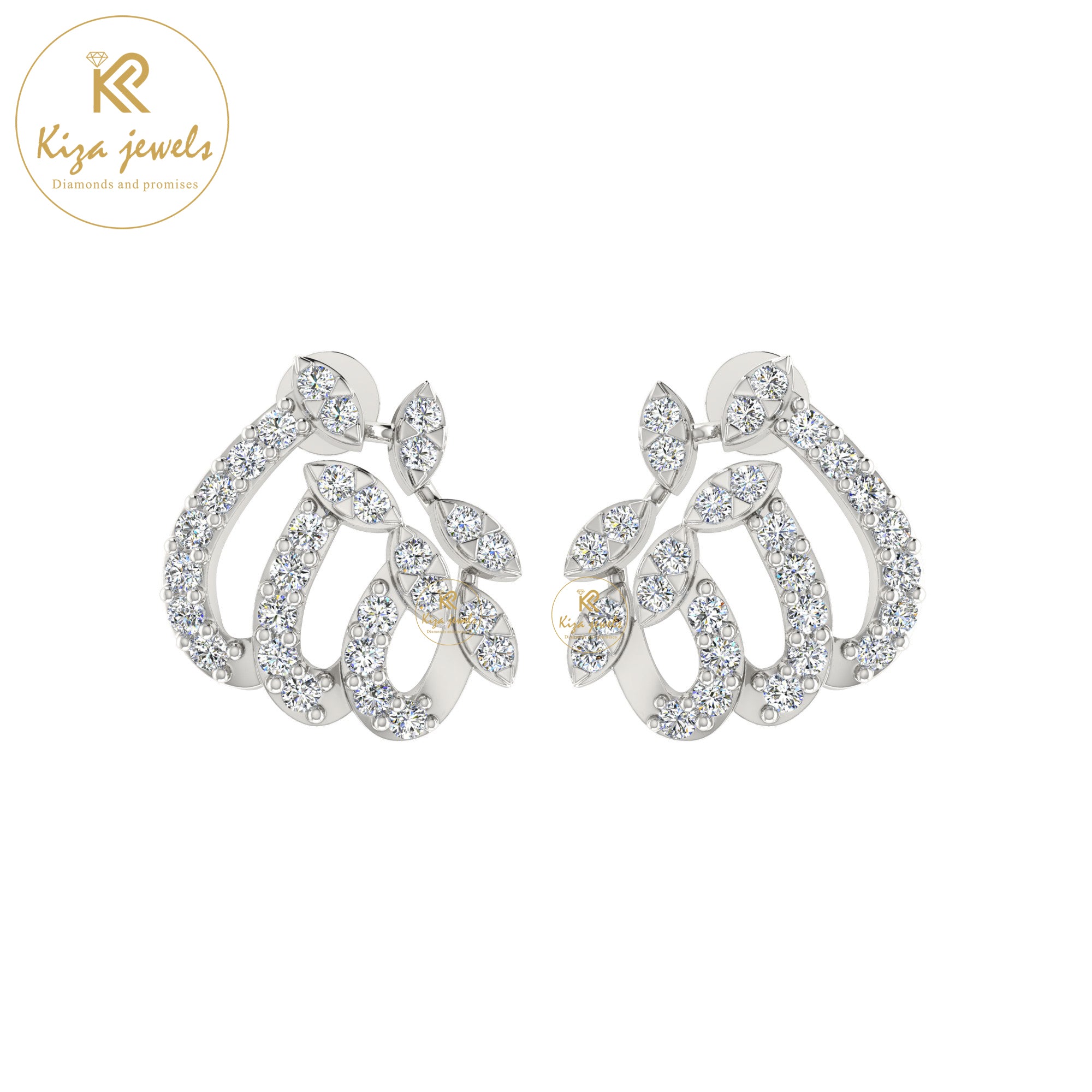 0.42 TDW Round Cut Diamond Women's Stud Earring