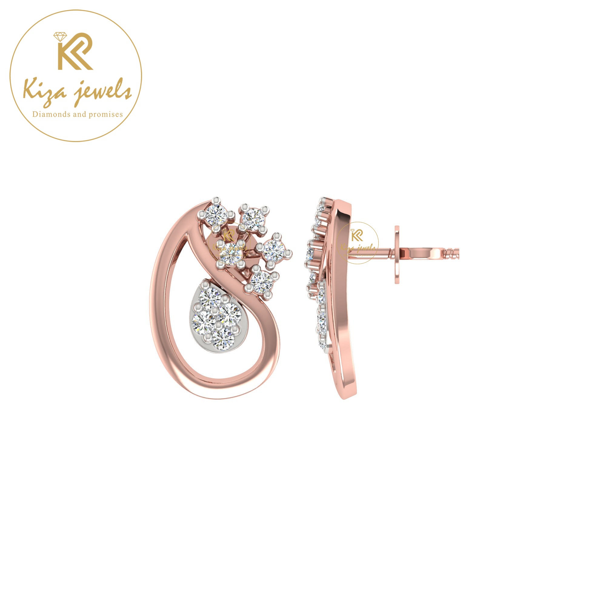 0.16 TDW Round Cut Diamond Women's Stud Earring
