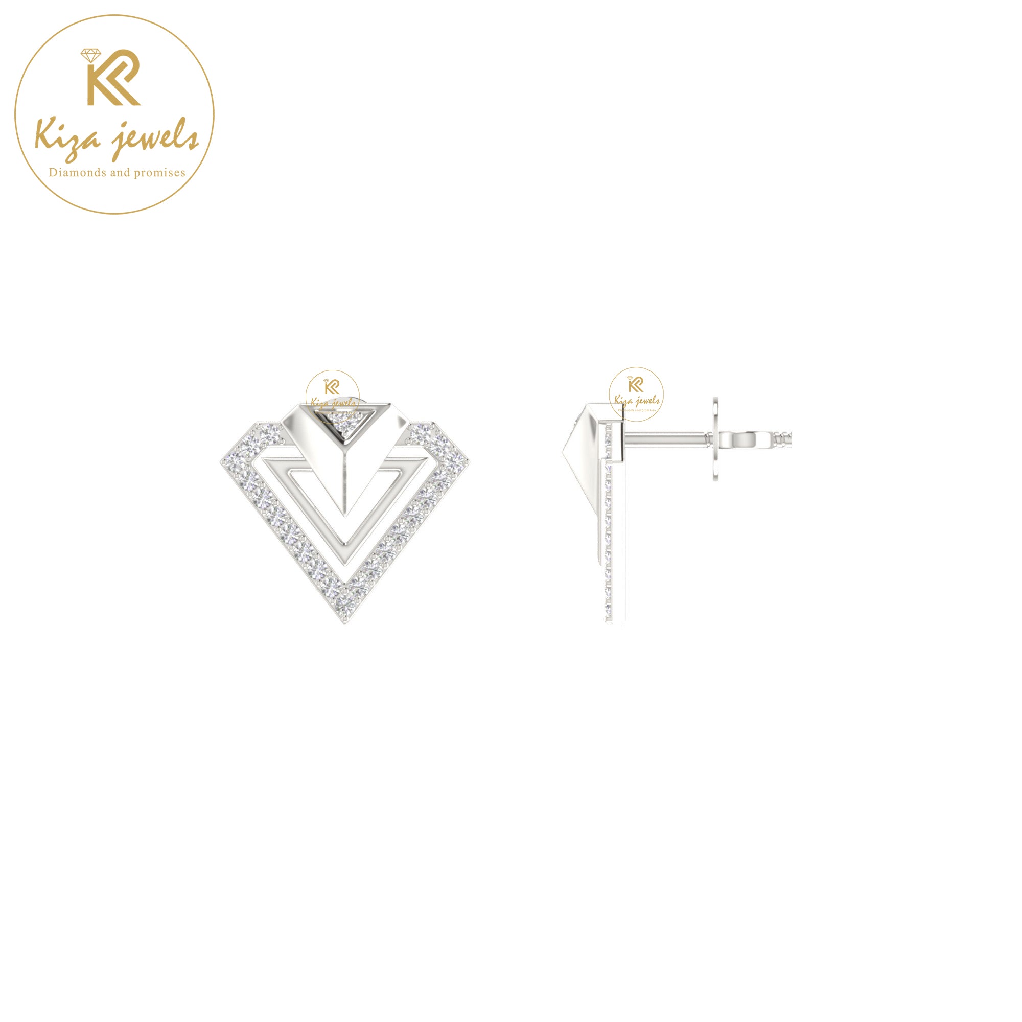 0.22 TDW Round Cut Diamond Women's Stud Earring