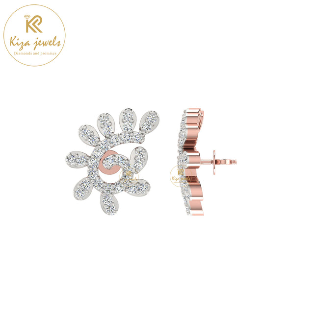 0.66 TDW Round Cut Diamond Women's Stud Earring