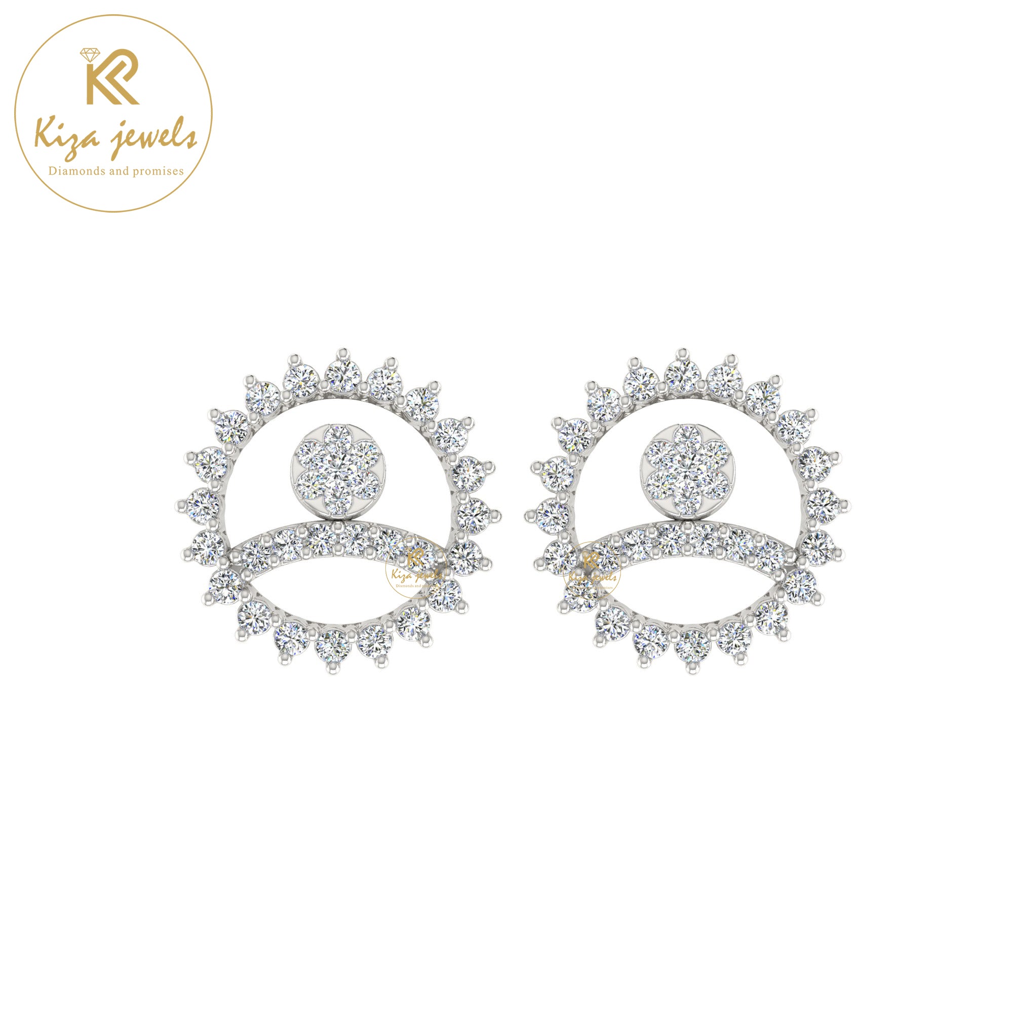 0.49 TDW Round Cut Diamond Women's Stud Earring
