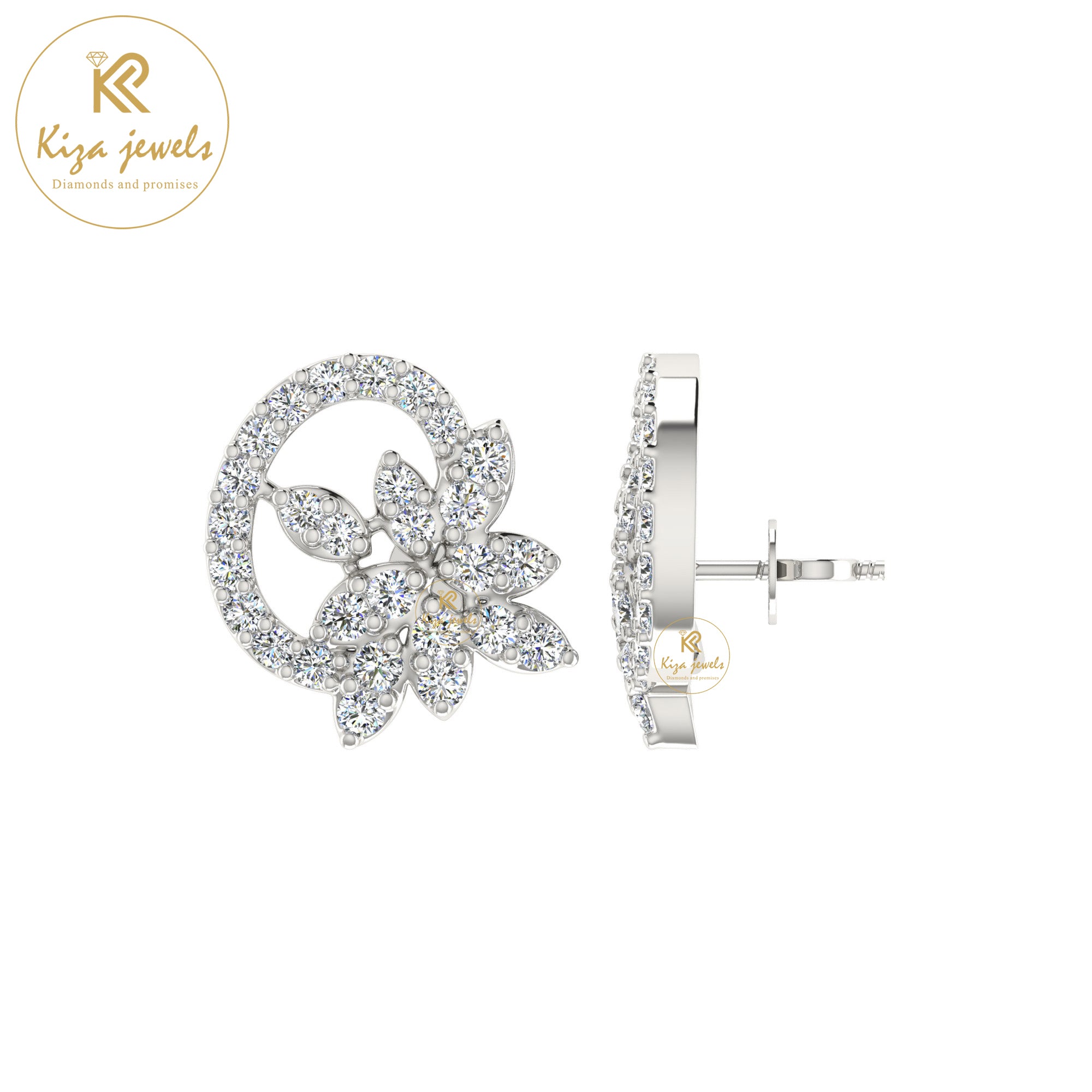 0.69 TDW Round Cut Diamond Women's Stud Earring