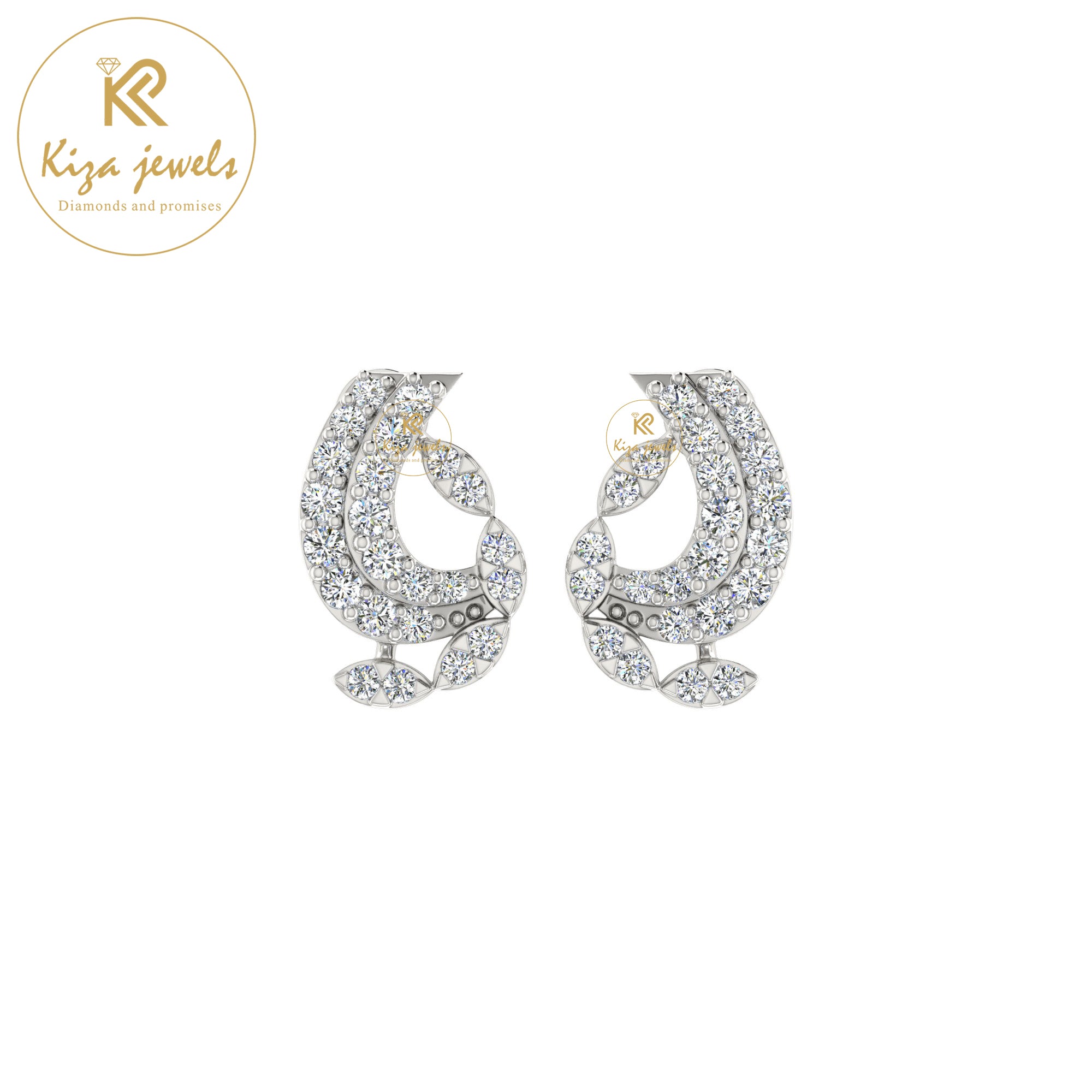 0.41 TDW Round Cut Diamond Women's Stud Earring