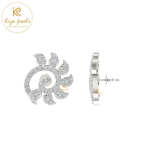 0.70 TDW Round Cut Diamond Stud Earring