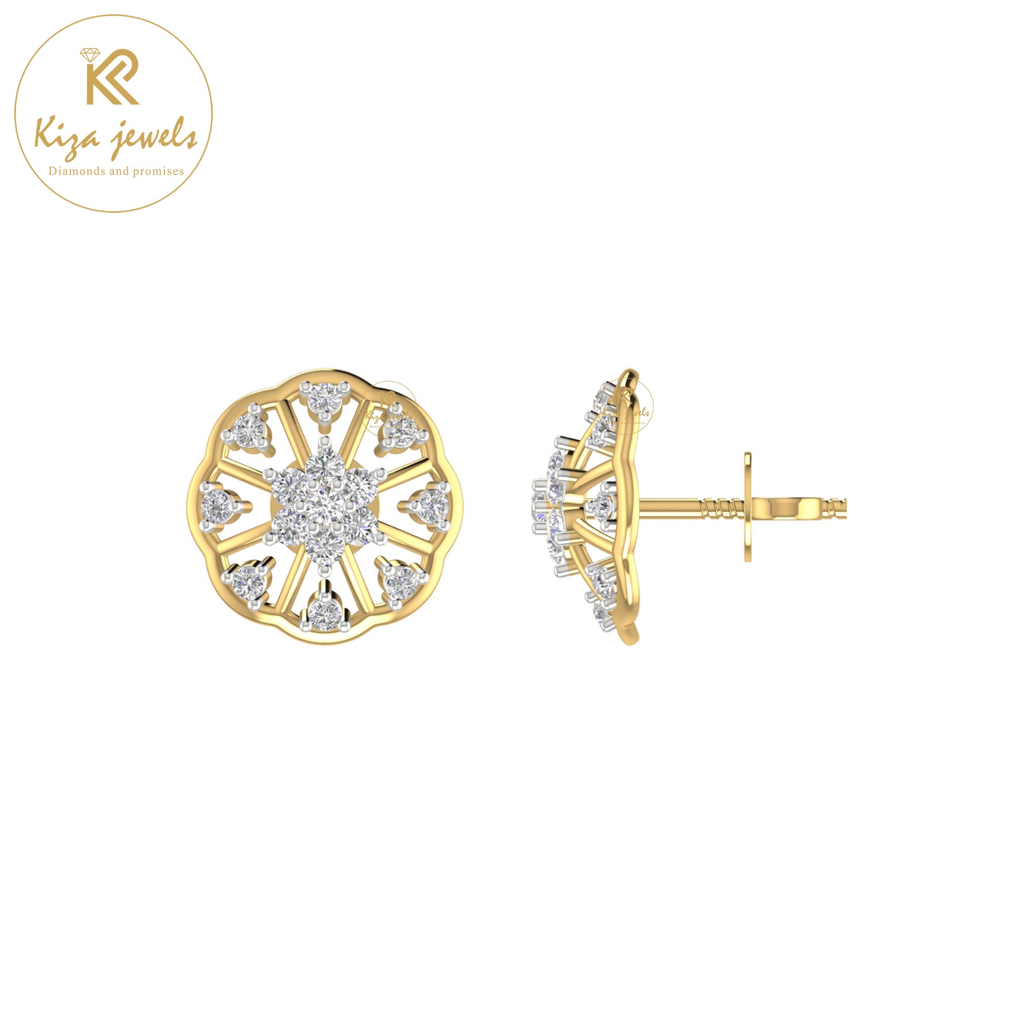 0.31 TDW Round Cut Diamond Stud Earring