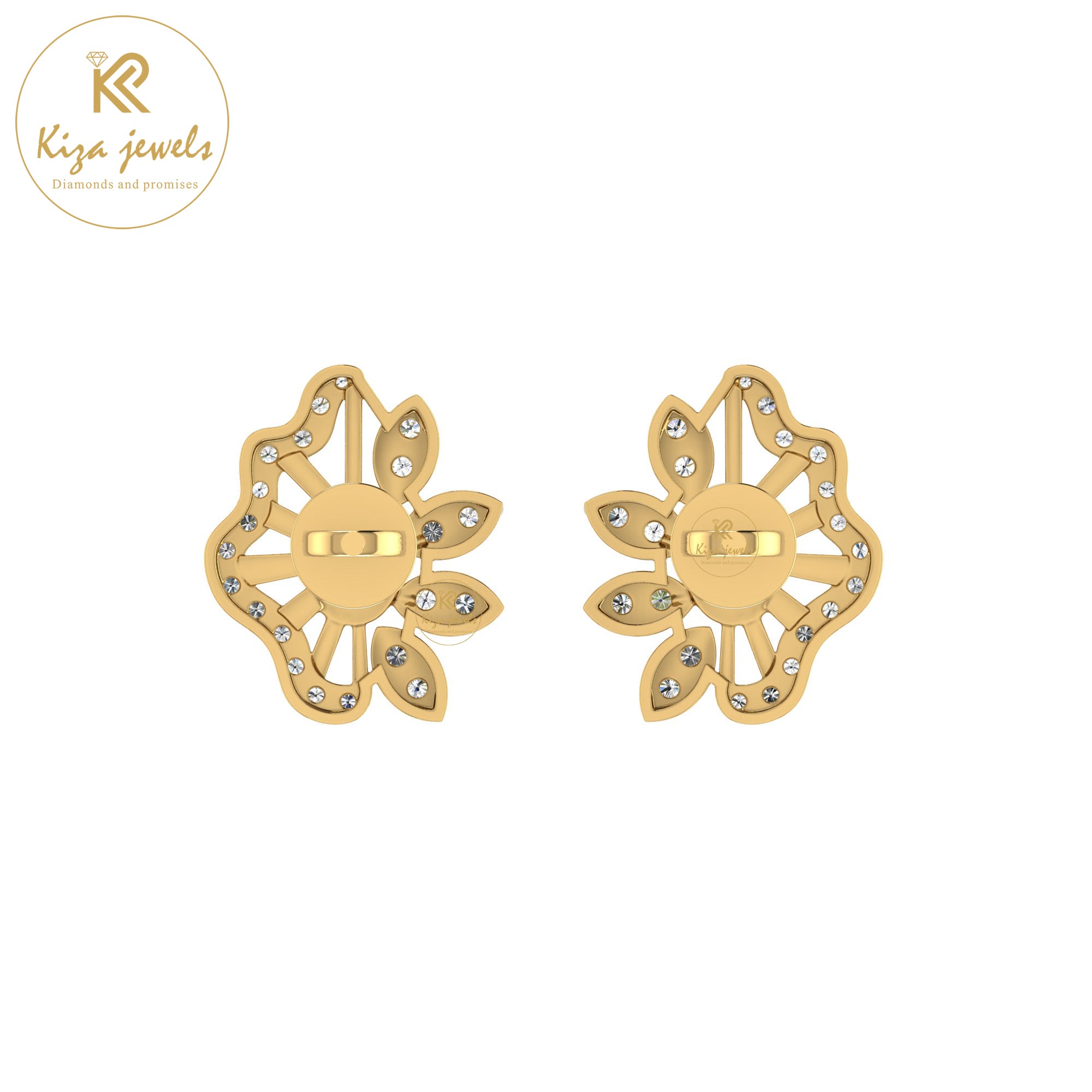 0.58 TDW Round Cut Diamond Women's Stud Earring