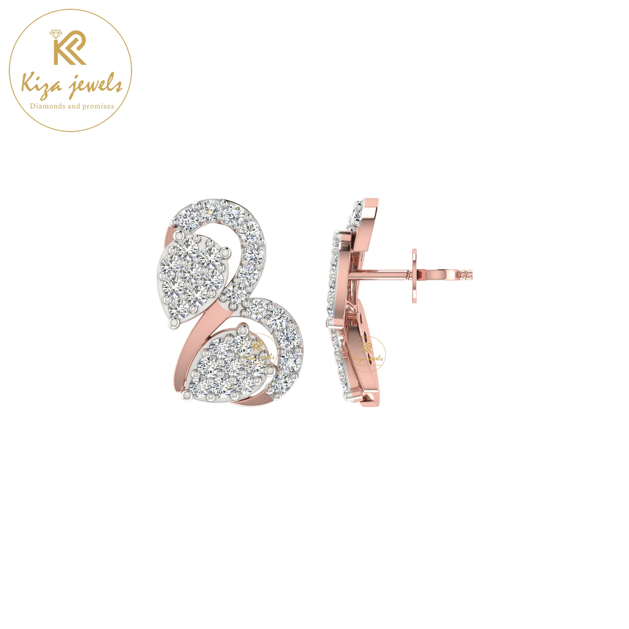 0.52 TDW Round Cut Diamond Women's Stud Earring