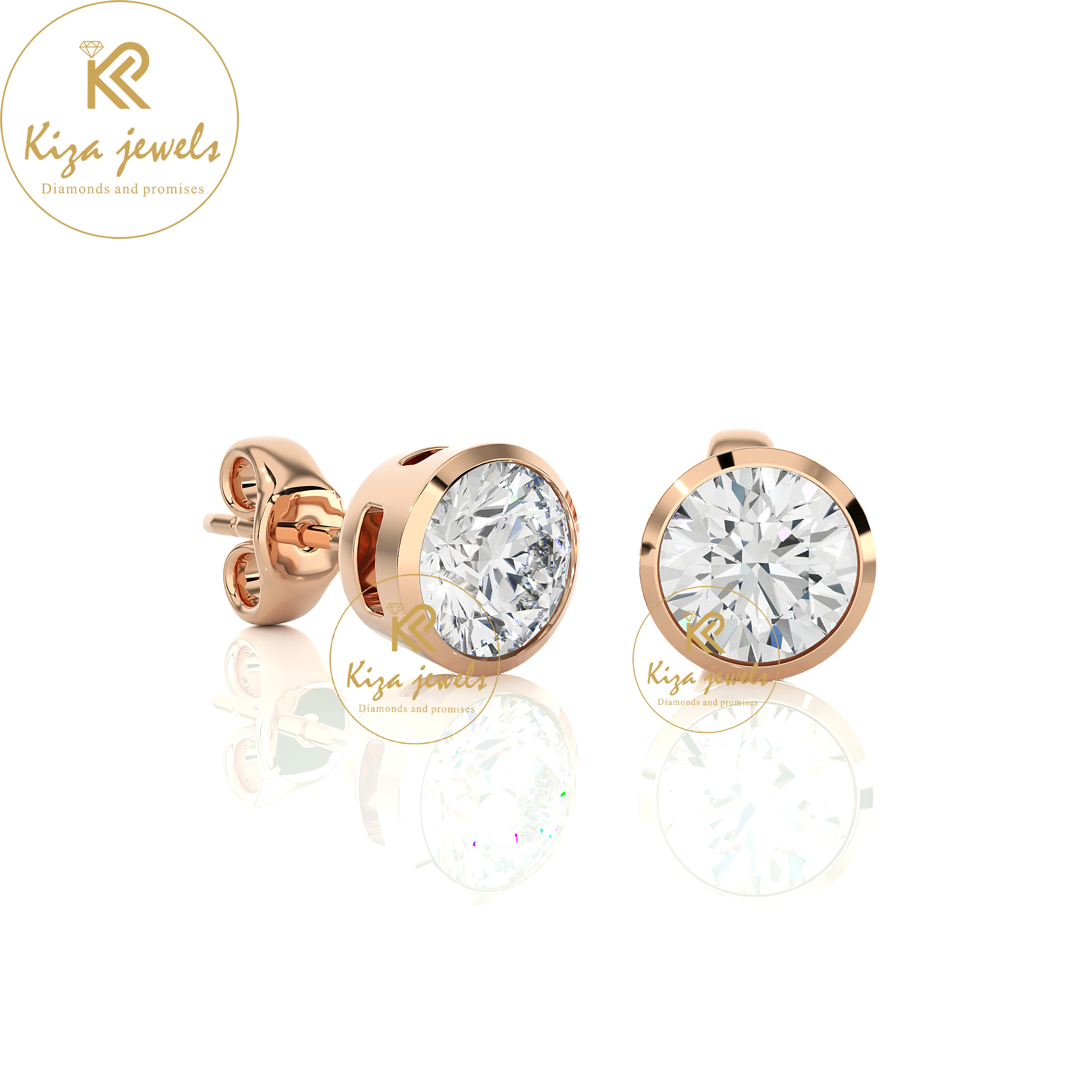 1.18 TDW Round Cut Diamond Women's Stud Earring