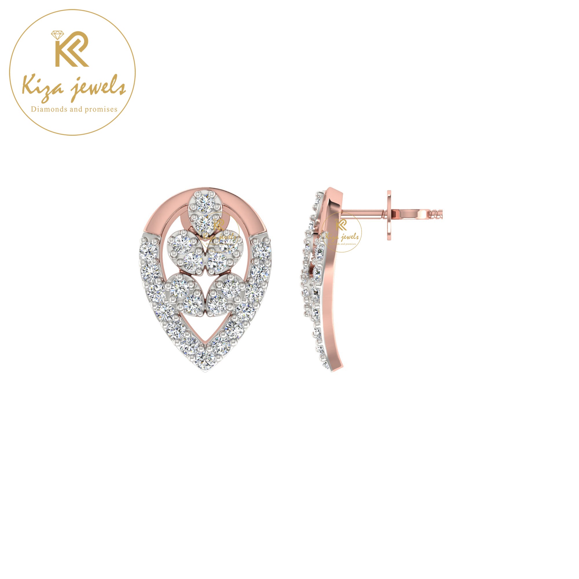 0.38 TDW Round Cut Diamond Women's tud Earring