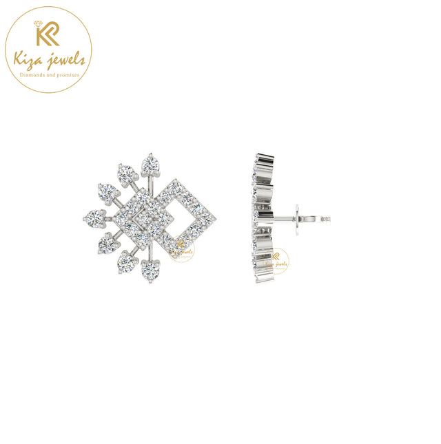 0.73 TDW Round Cut Diamond Stud Earring