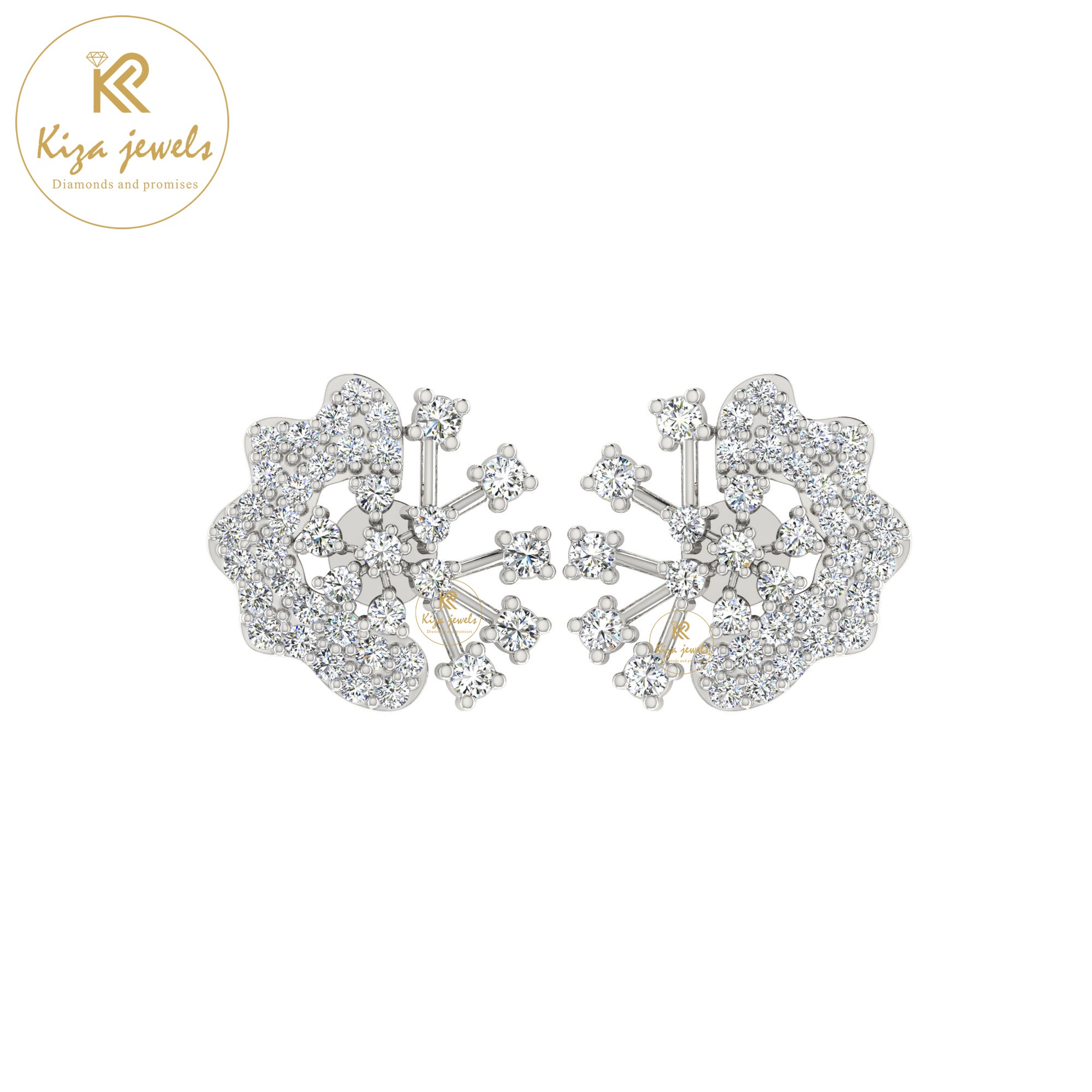 1.09 TDW Round Cut Diamond Women's Stud Earring