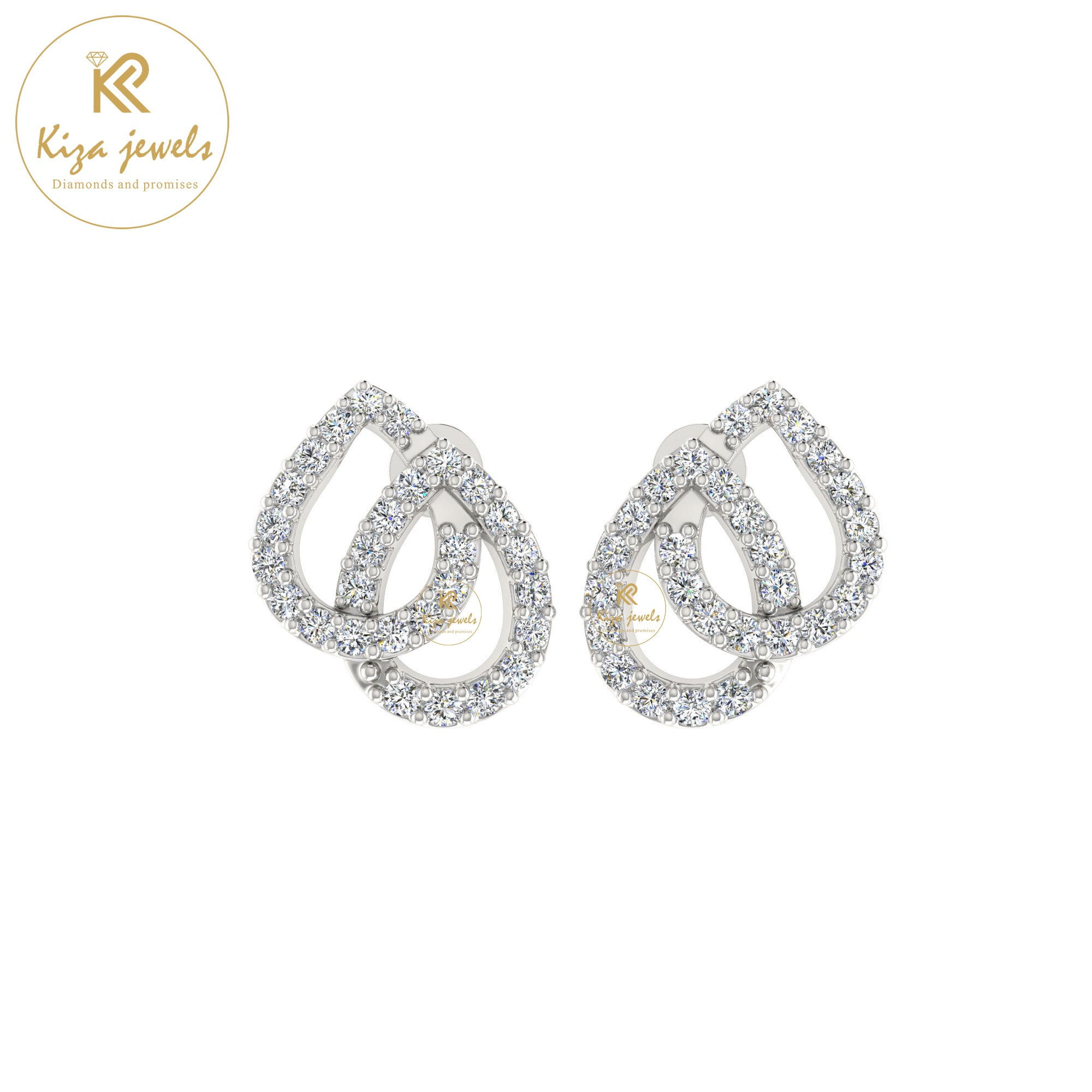 0.48 TDW Round Cut Diamond Women's Stud Earring