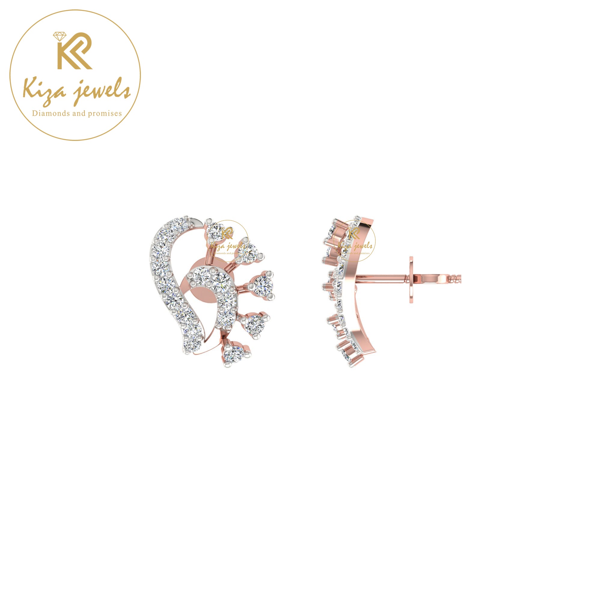 0.35 TDW Round Cut Diamond Women's Stud Earring